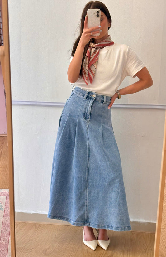 GONNA IN DENIM MIDI