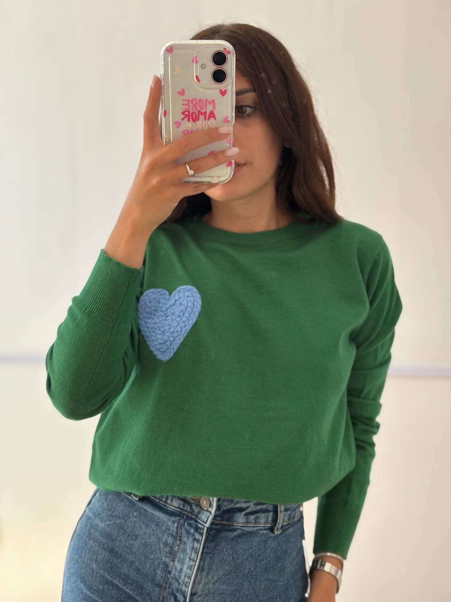 MAGLIONE CUORE VERDE