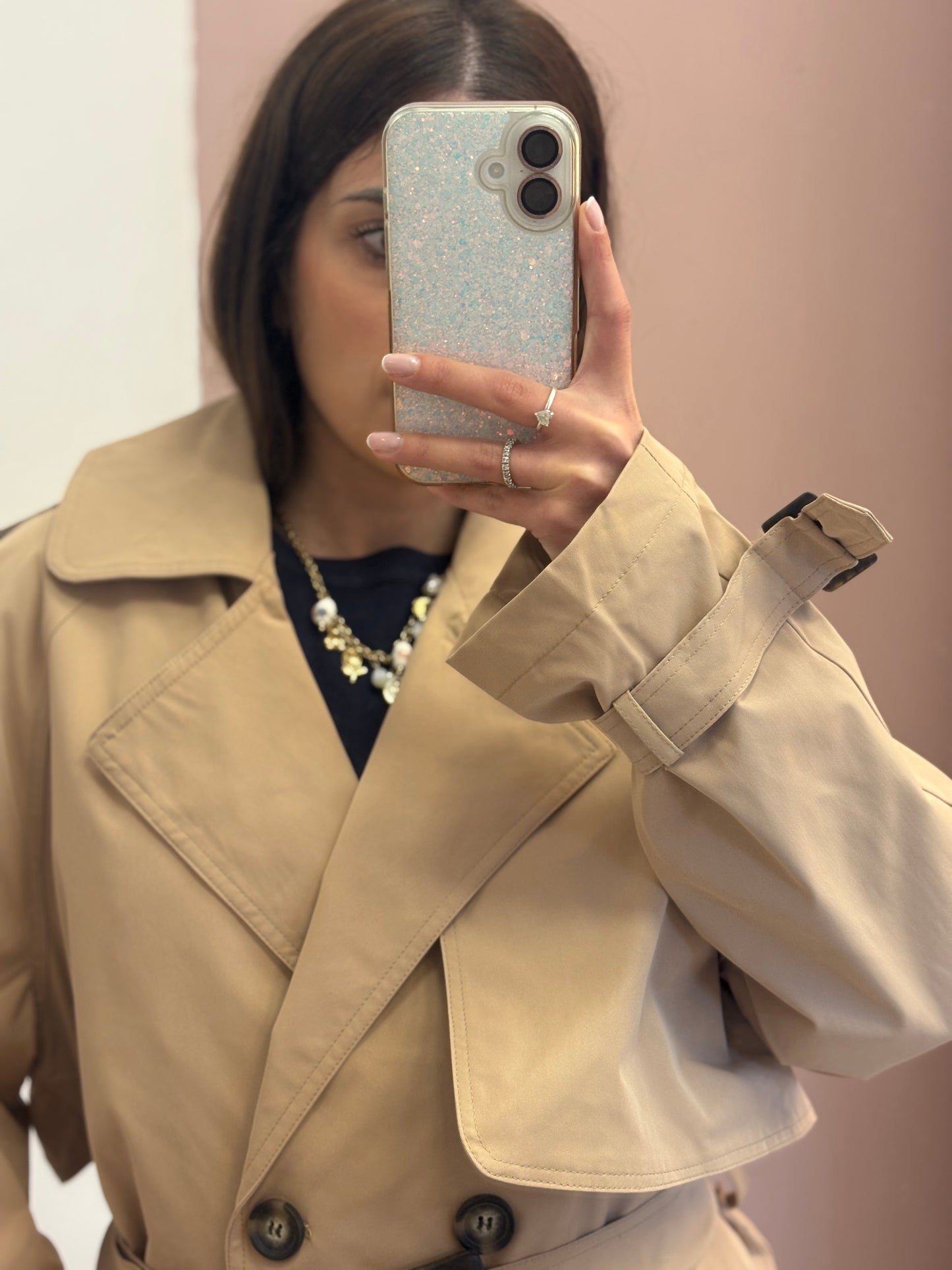 TRENCH CORTO BEIGE