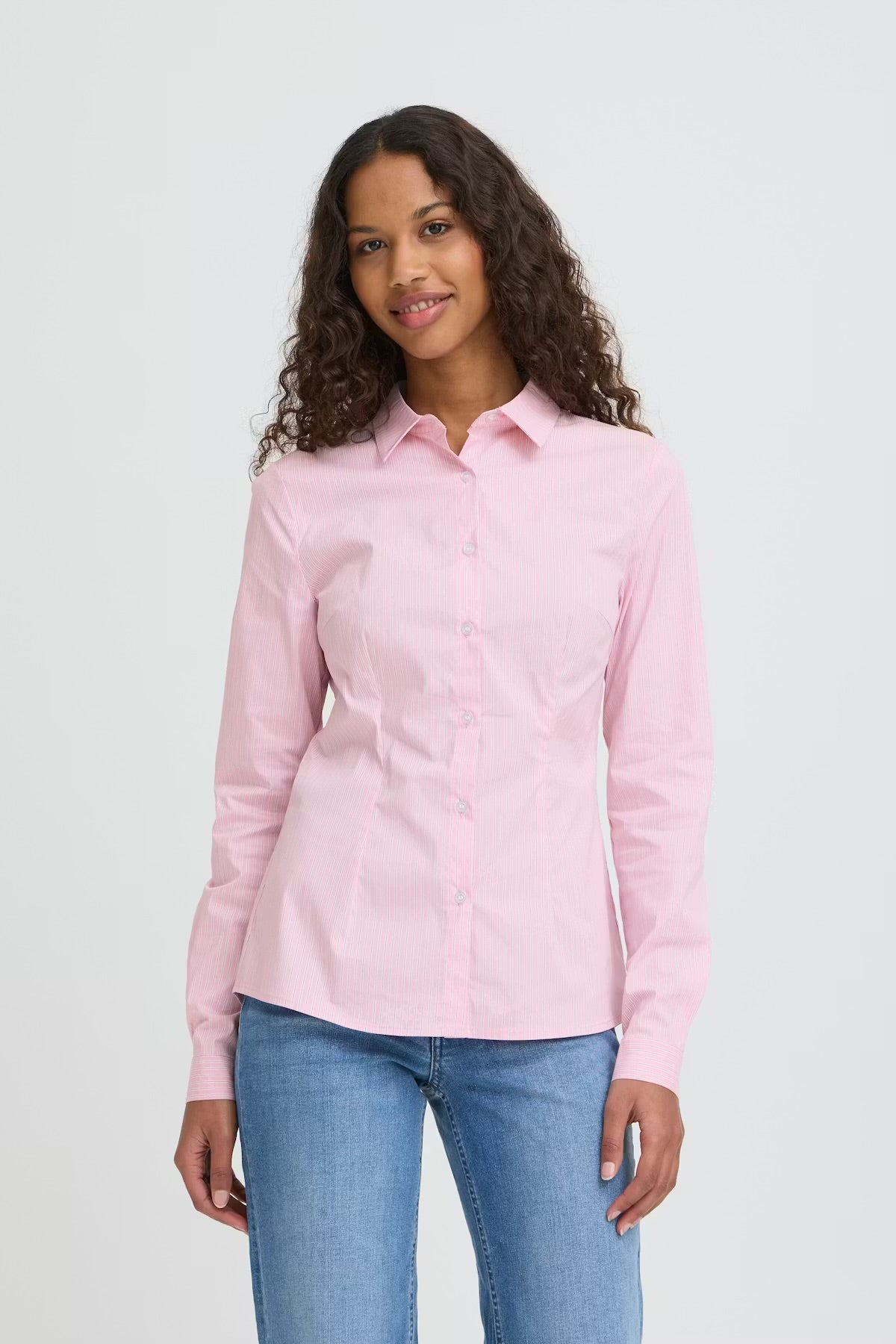 CAMICIA RIGHE ROSA ICHI
