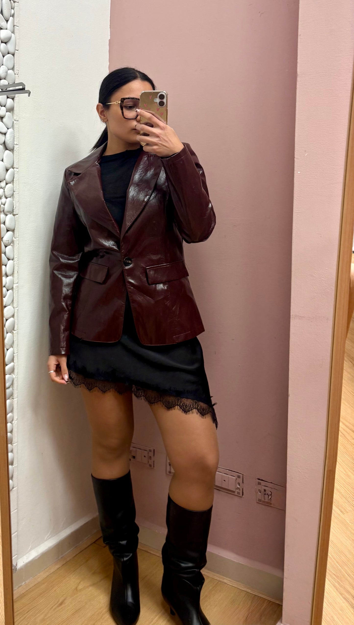 BLAZER ECOPELLE BURGUNDY