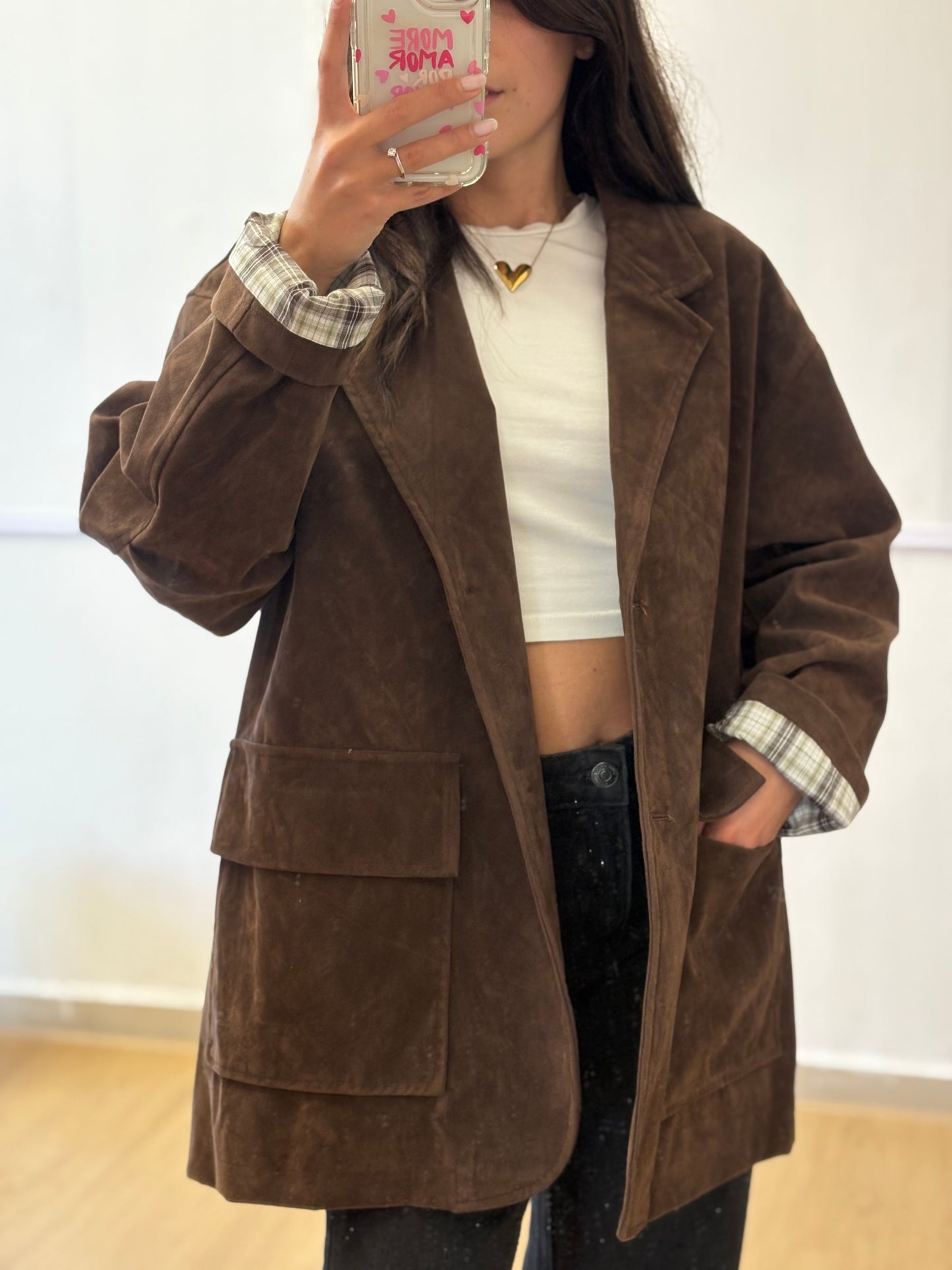 BLAZER CAMOSCIO MARRONE