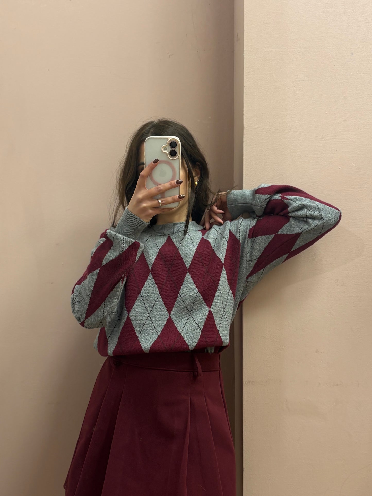 GONNA PANTALONCINO BURGUNDY