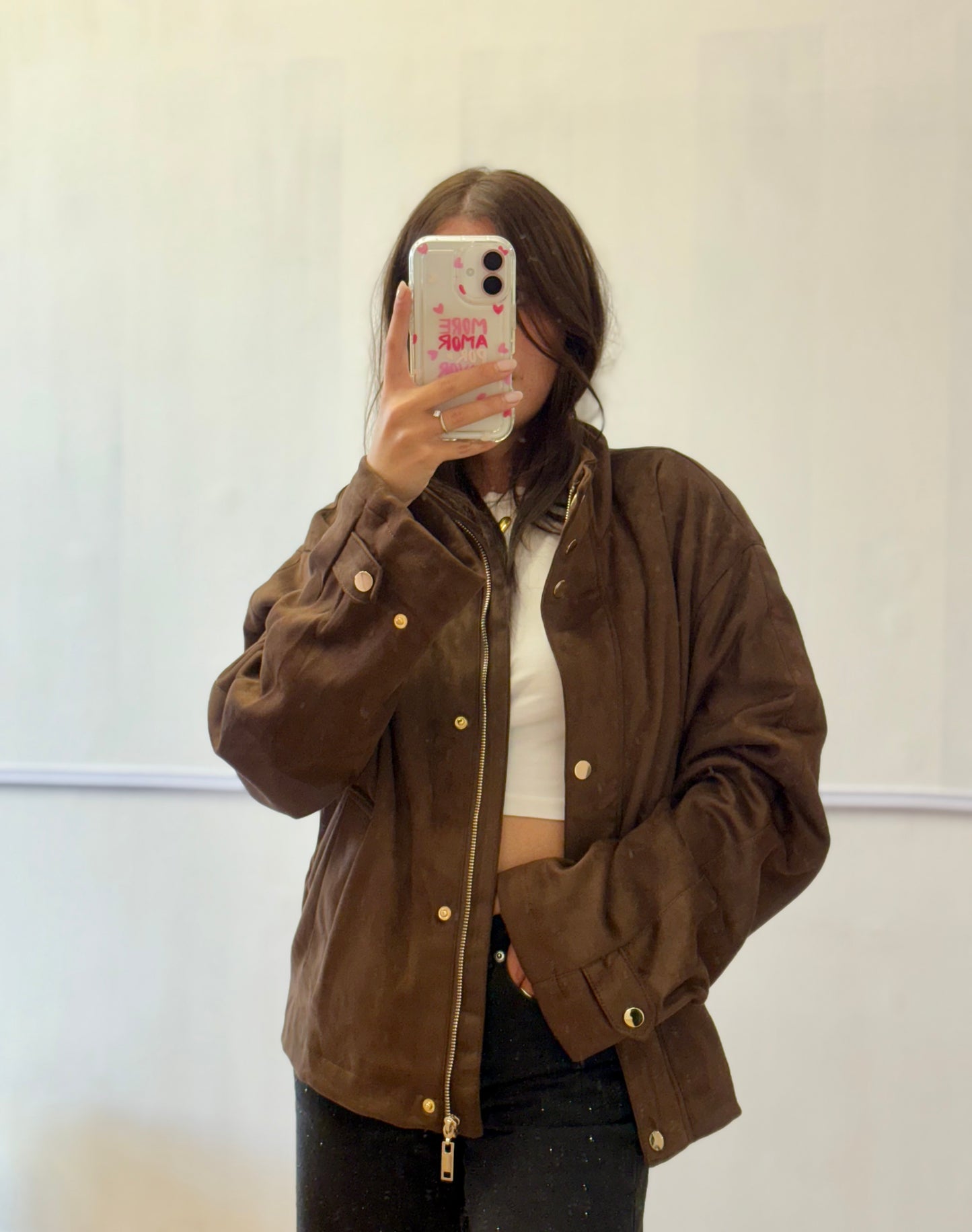 GIUBBINO CAMOSCIO MARRONE