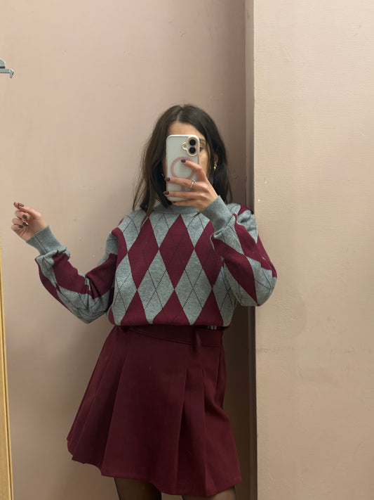 GONNA PANTALONCINO BURGUNDY