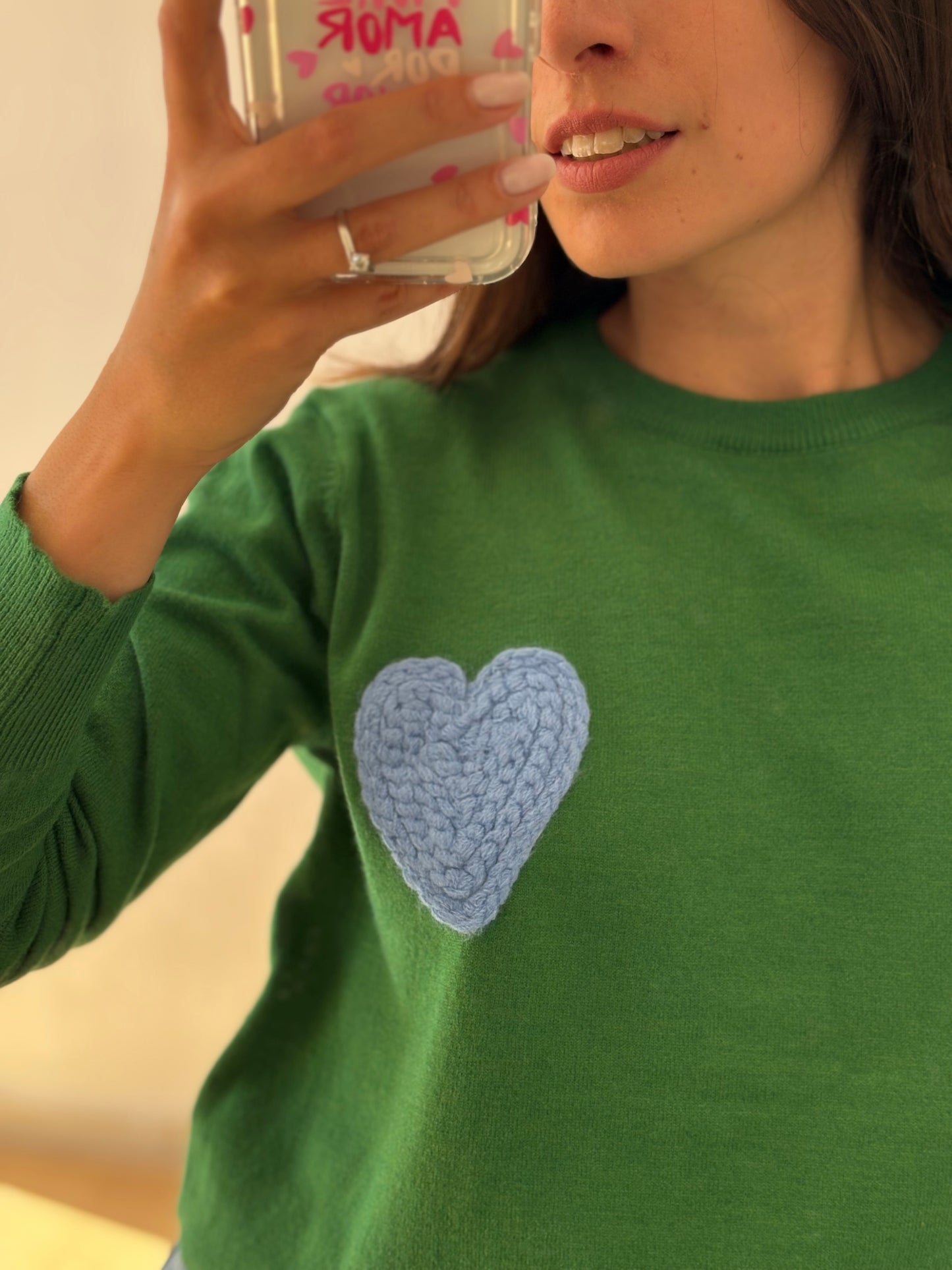 MAGLIONE CUORE VERDE