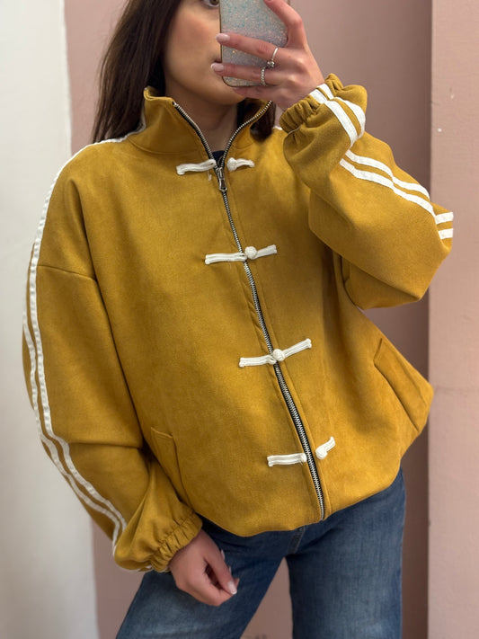 FELPA ZIP CON COLLO ALTO