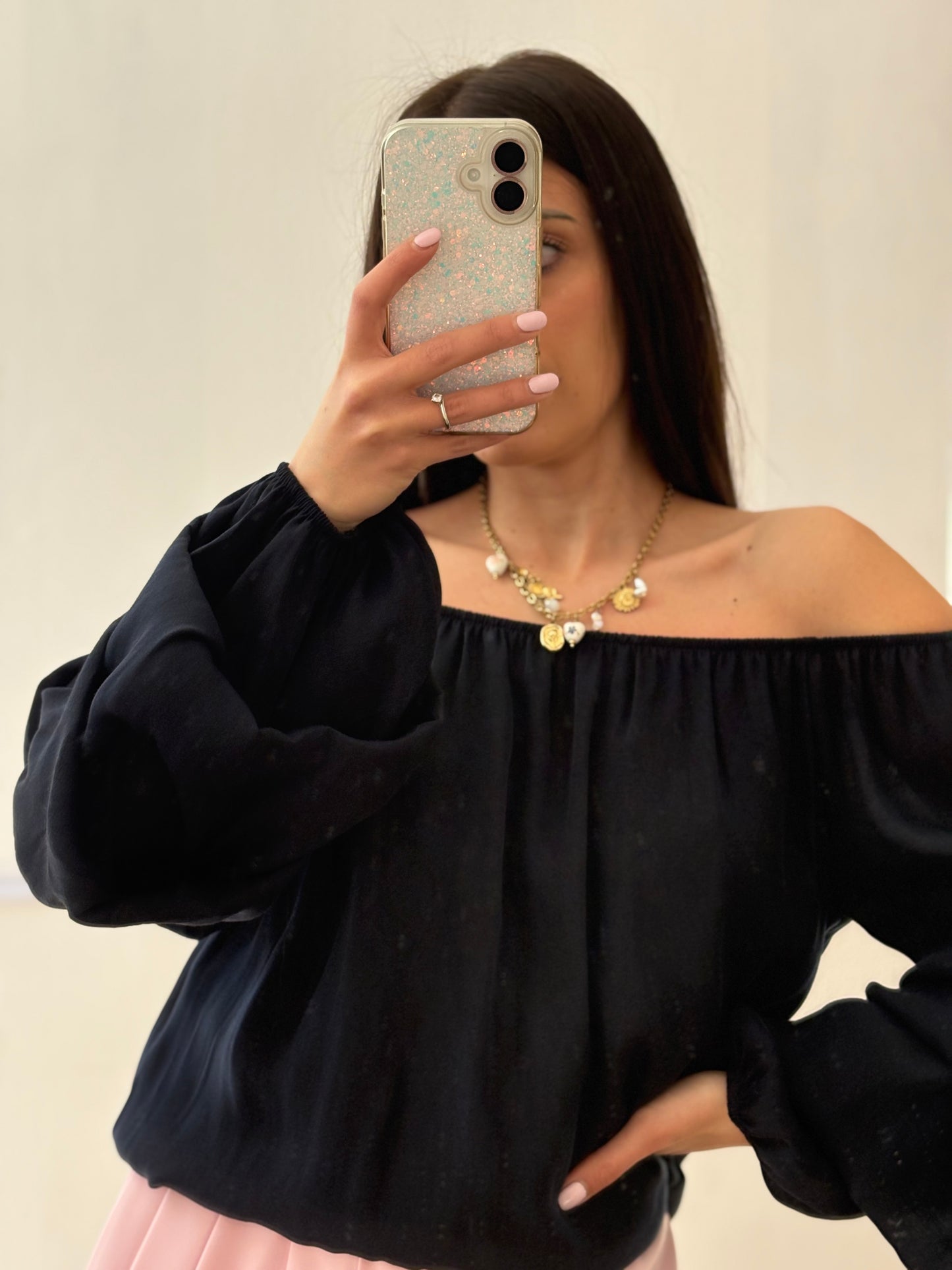 TOP BLU SCOLLO A BARCA