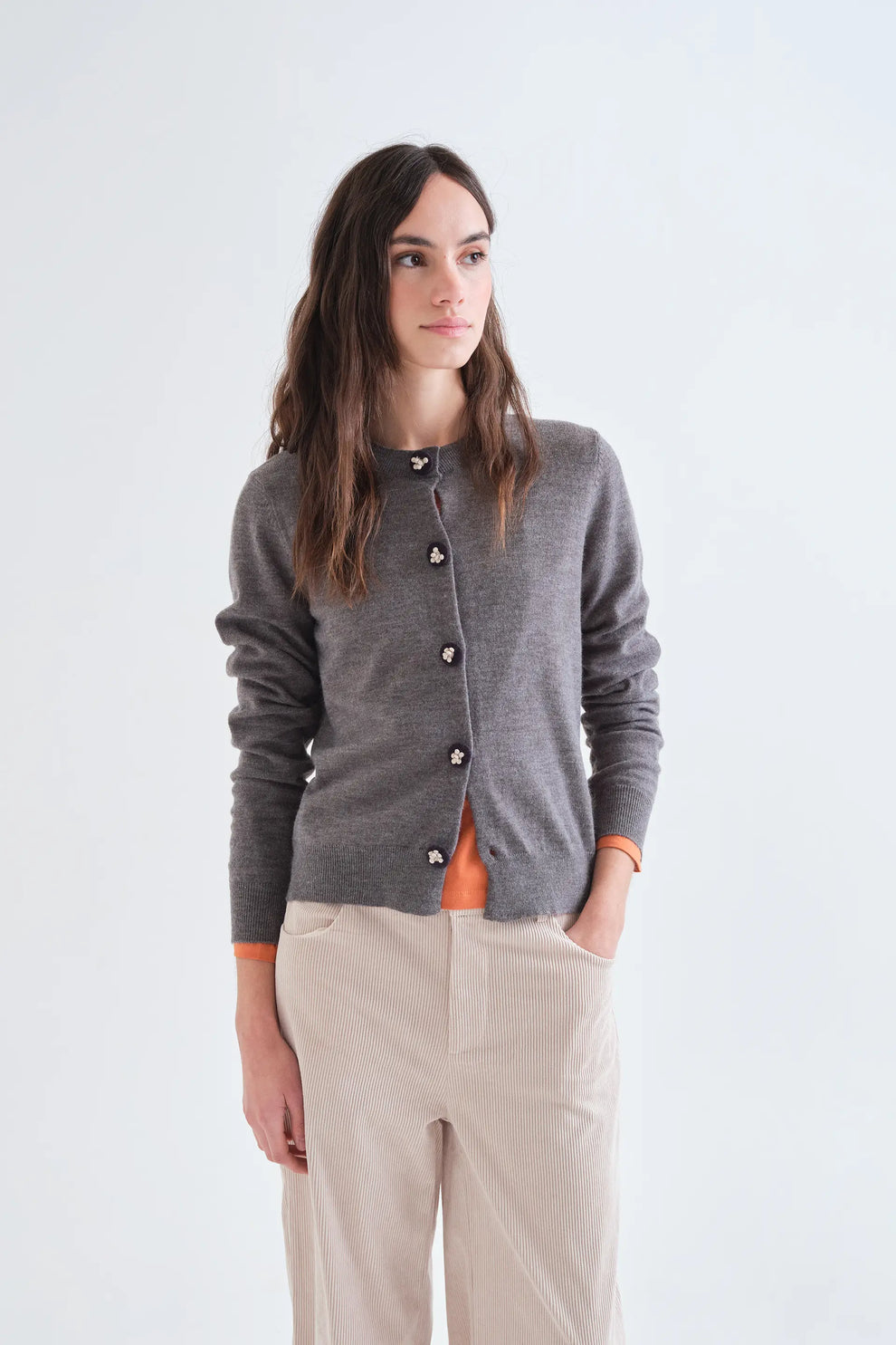 CARDIGAN CON BOTTONI FLOREALI COMPANIA FANTASTICA