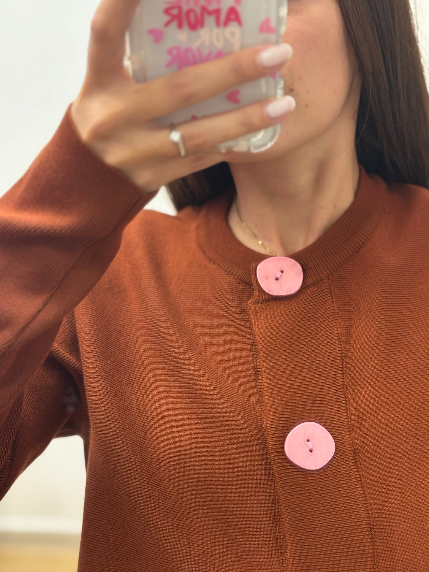 CARDIGAN MARRONE