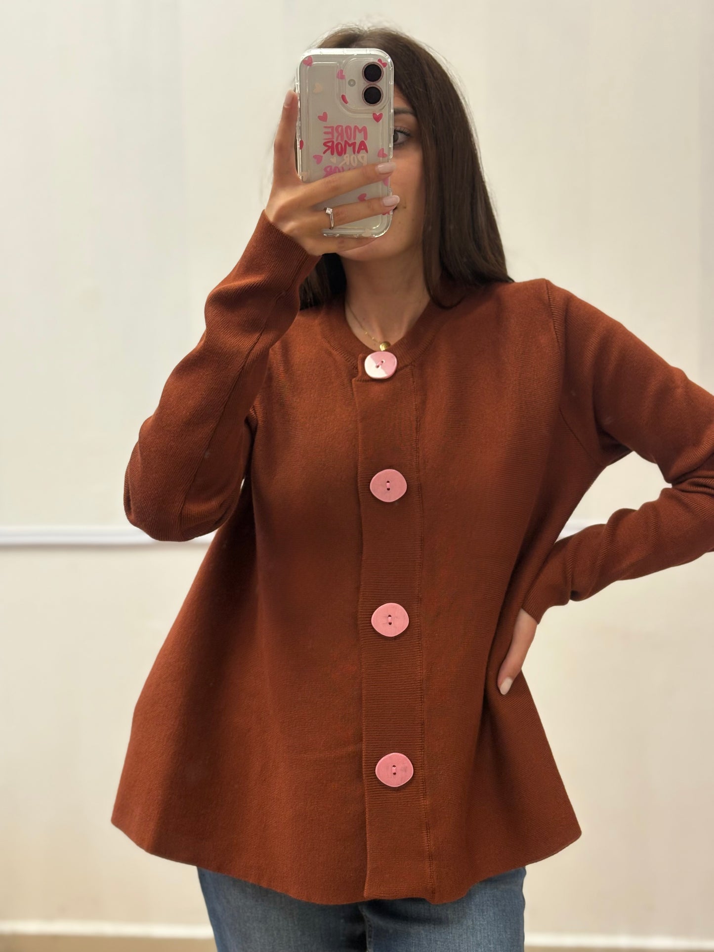 CARDIGAN MARRONE