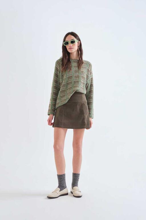 MAGLIONE TRAPUNTATO VERDE