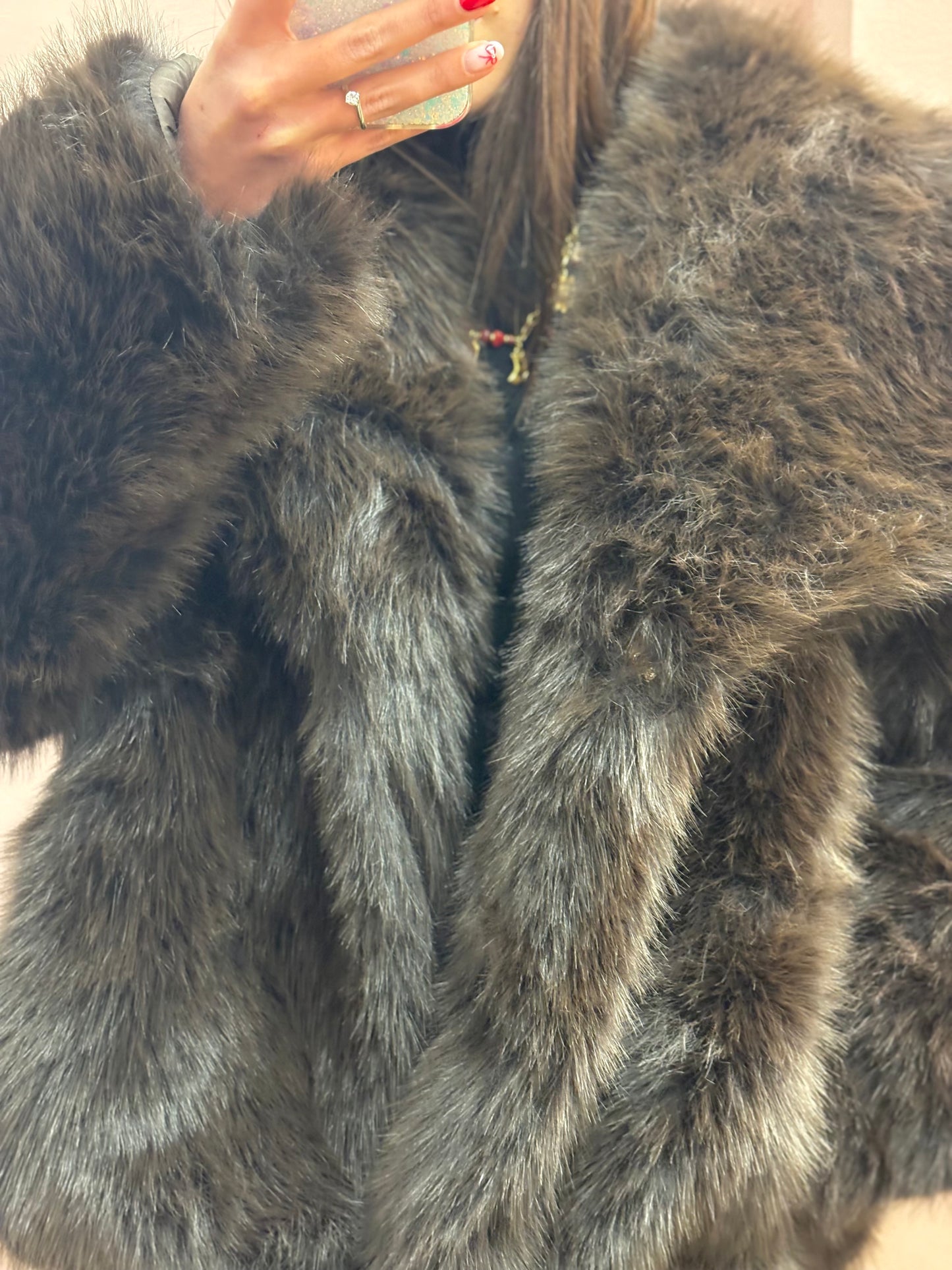 CAPPOTTO PELLICCIA CIOCCOLATO