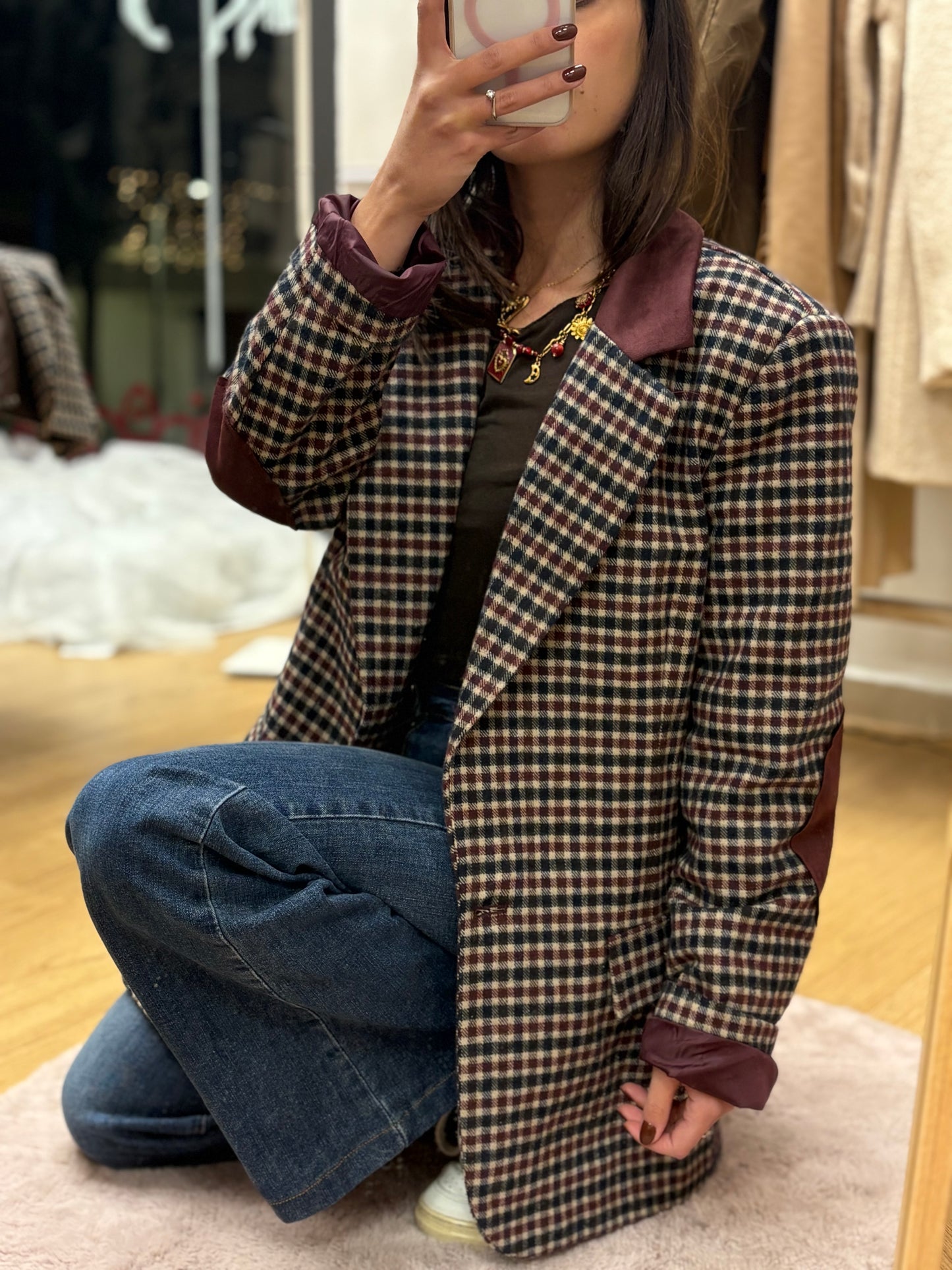 BLAZER SCACCO BURGUNDY