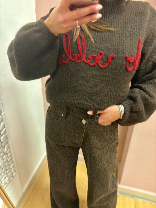 DENIM LEOPARDATO CIOCCOLATO