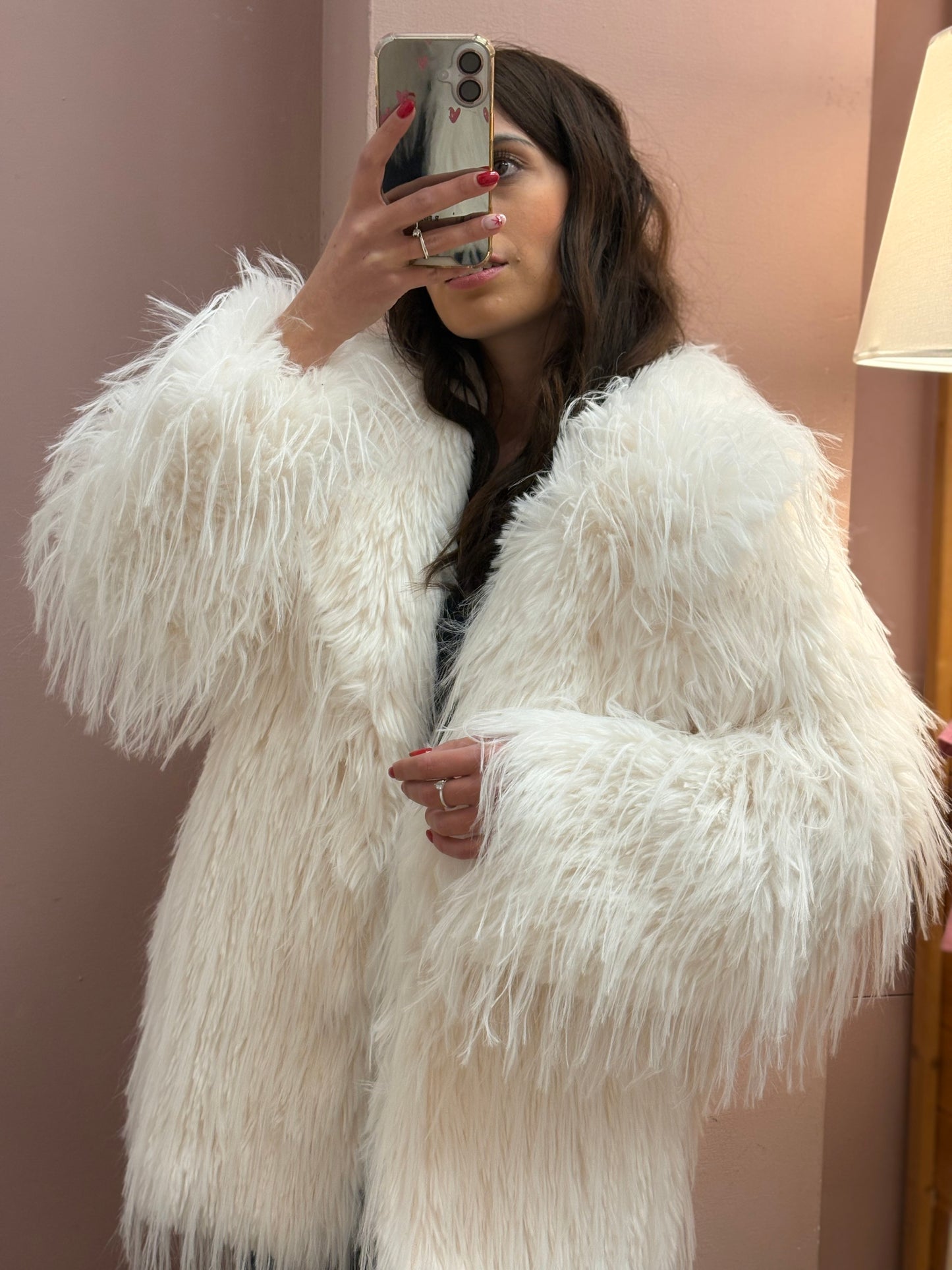 CAPPOTTO PELLICCIA BIANCA