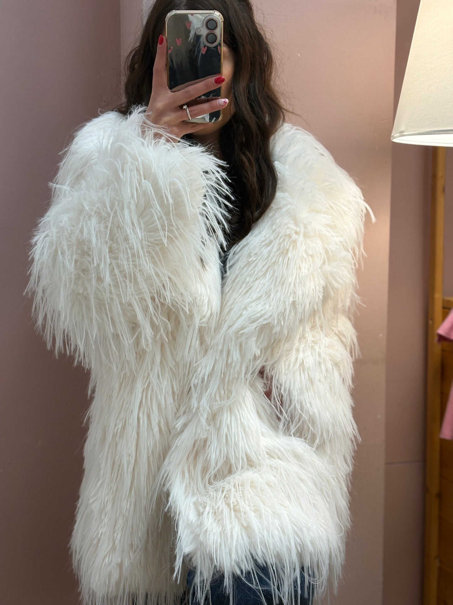 CAPPOTTO PELLICCIA BIANCA