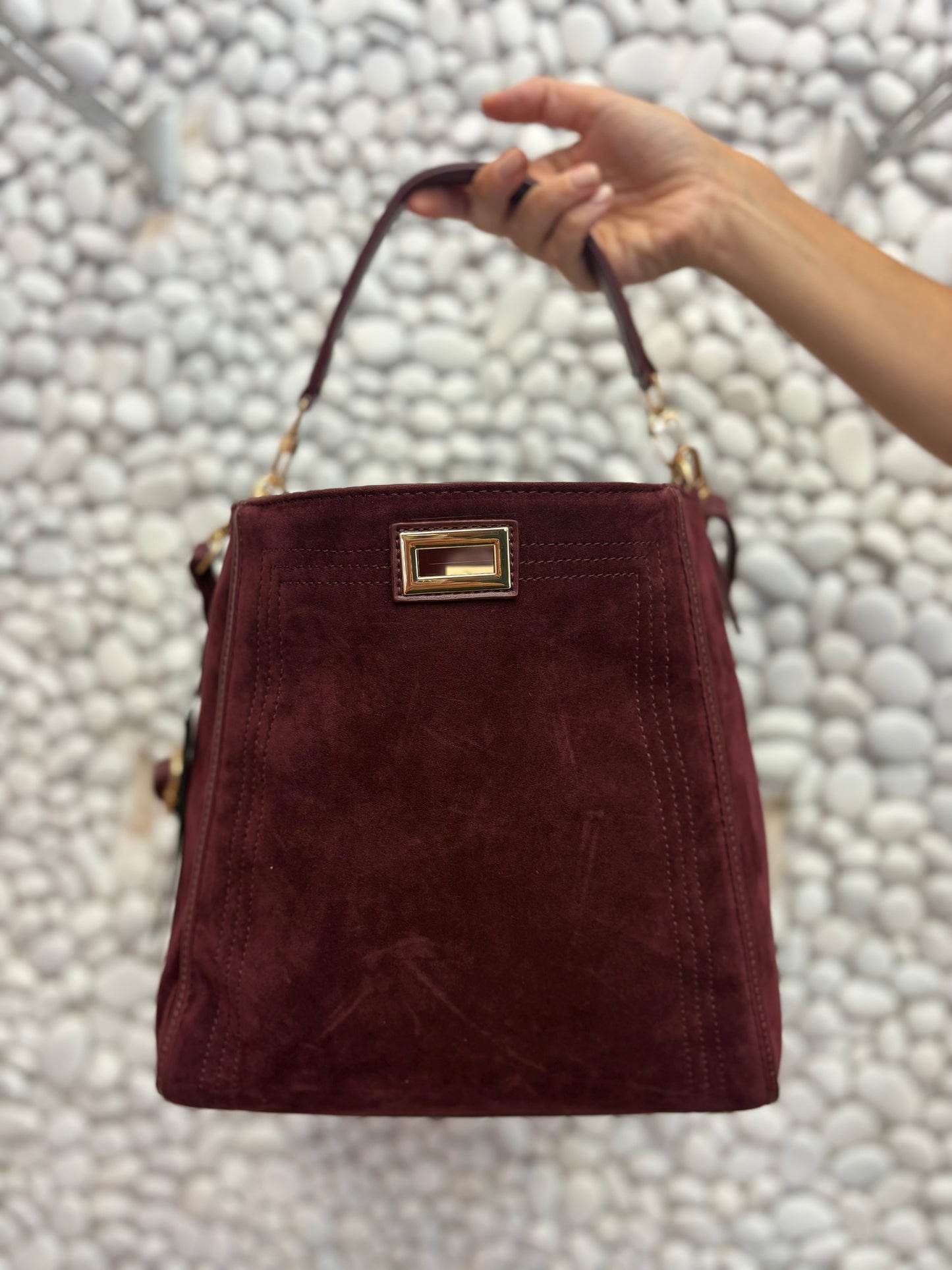 BORSA BURGUNDY CAMOSCIO