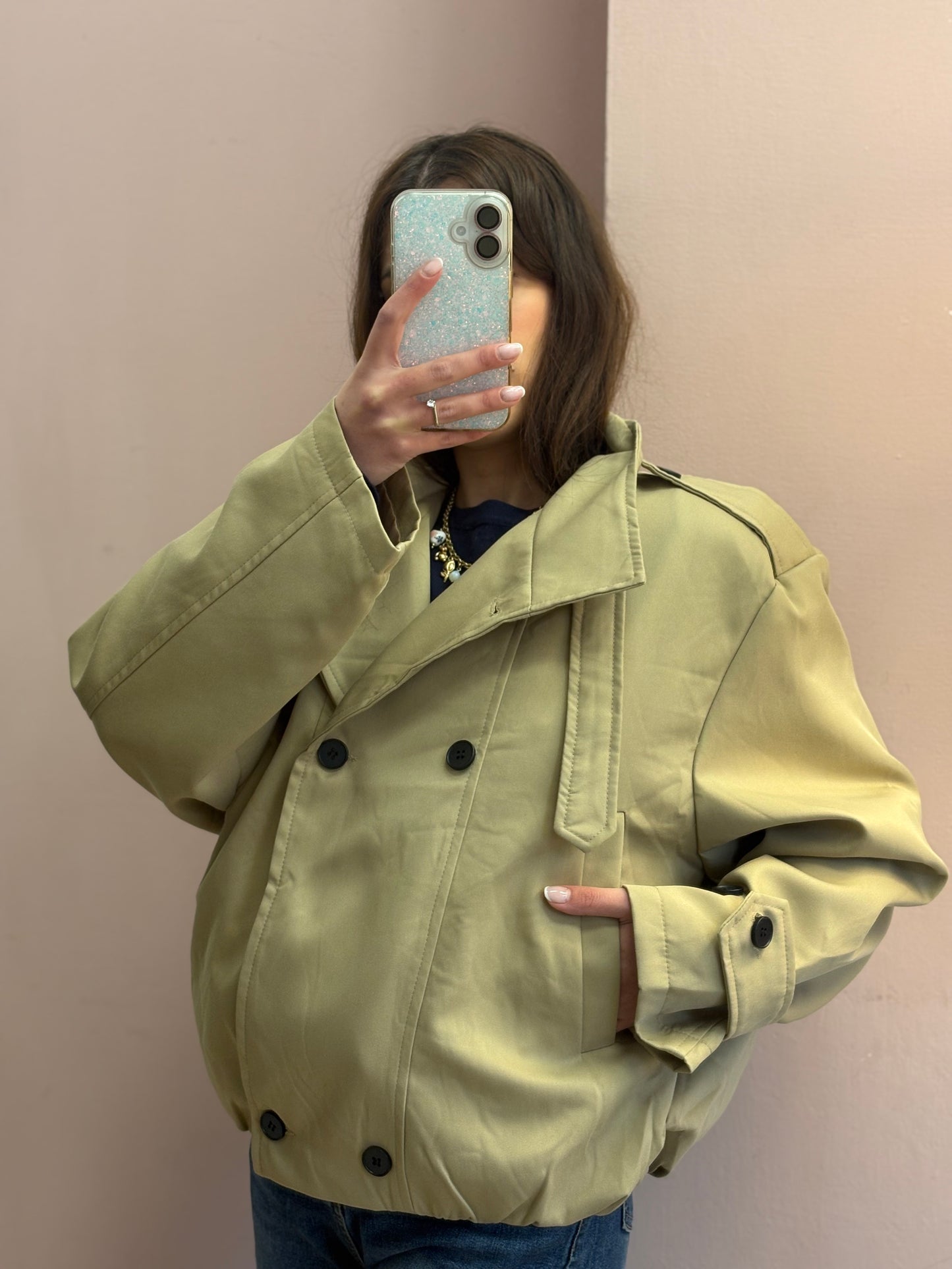 IMPERMEABILE BEIGE DOPPIOPETTO