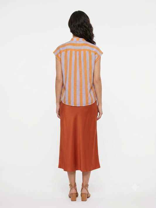 GONNA MIDI RASO ARANCIO