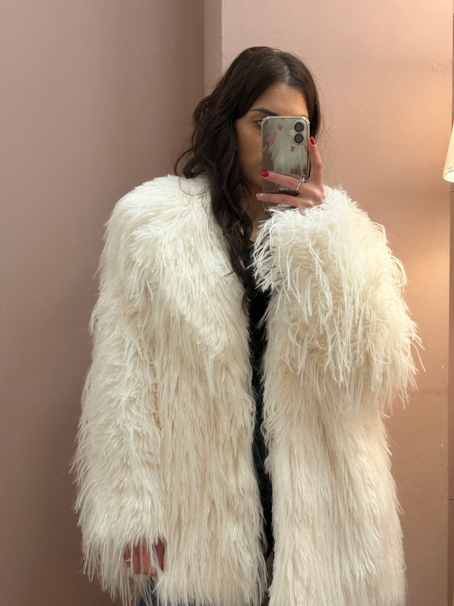 CAPPOTTO PELLICCIA BIANCA