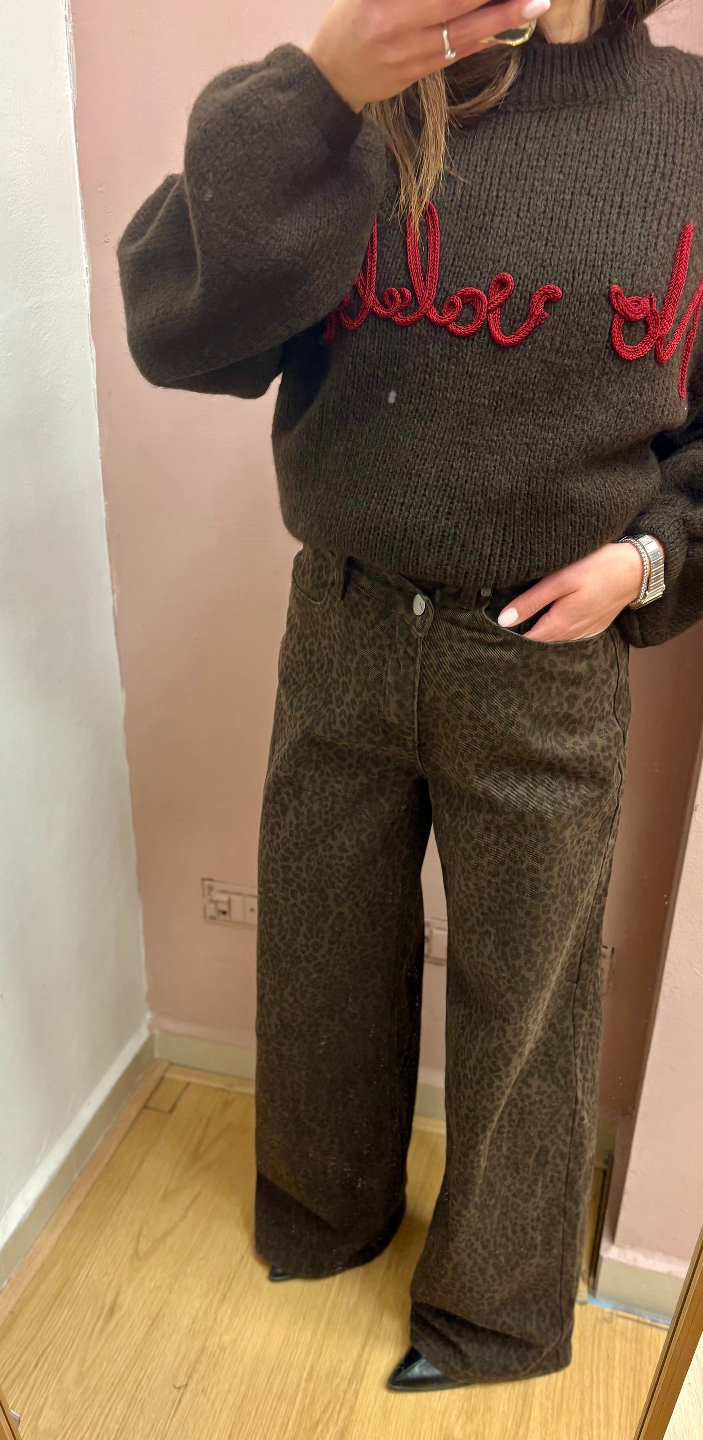 DENIM LEOPARDATO CIOCCOLATO