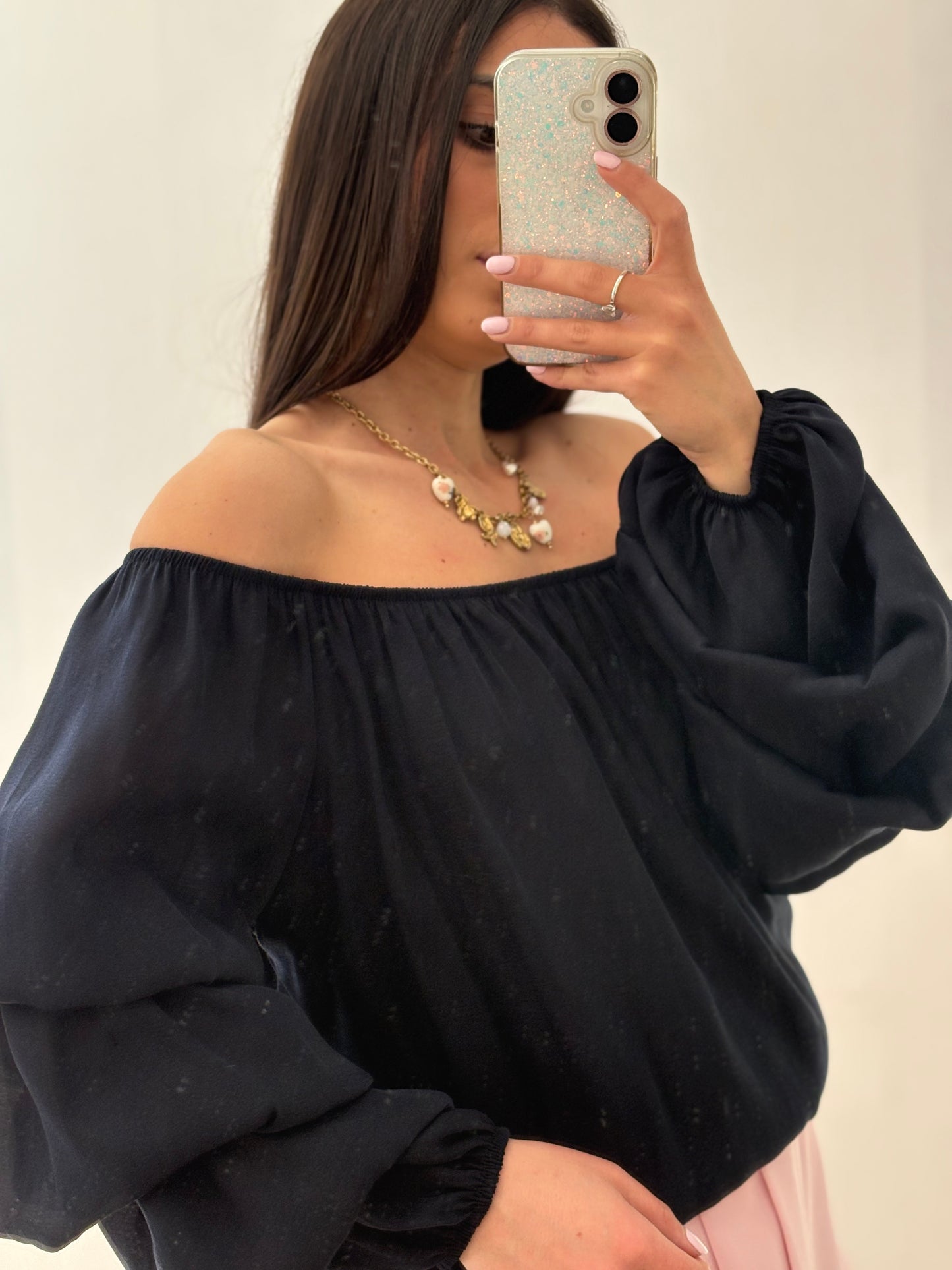 TOP BLU SCOLLO A BARCA