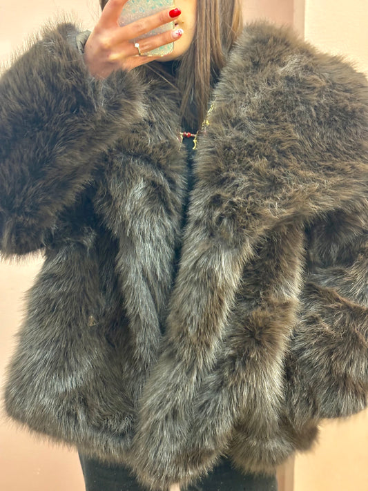 CAPPOTTO PELLICCIA CIOCCOLATO