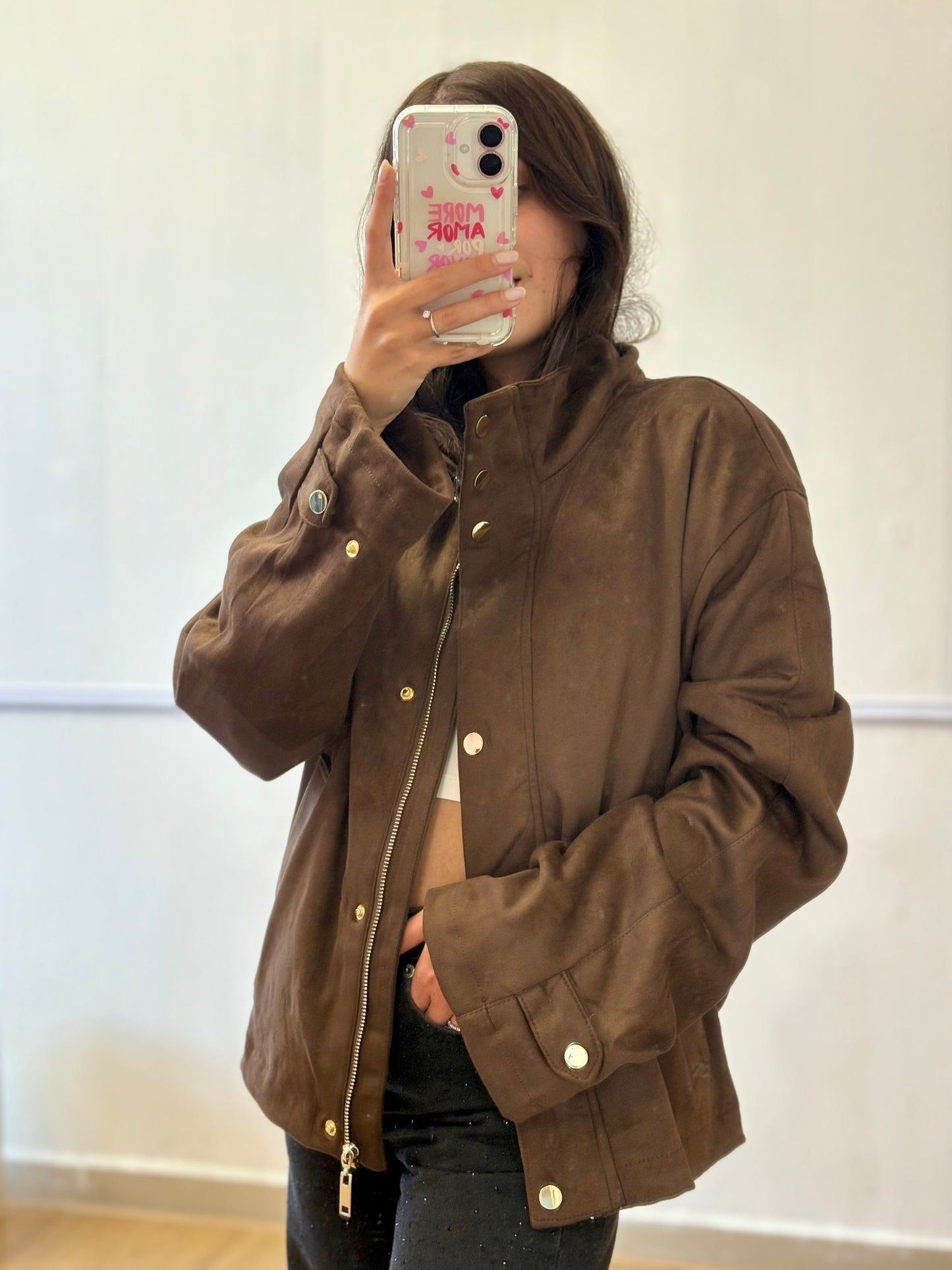 GIUBBINO CAMOSCIO MARRONE