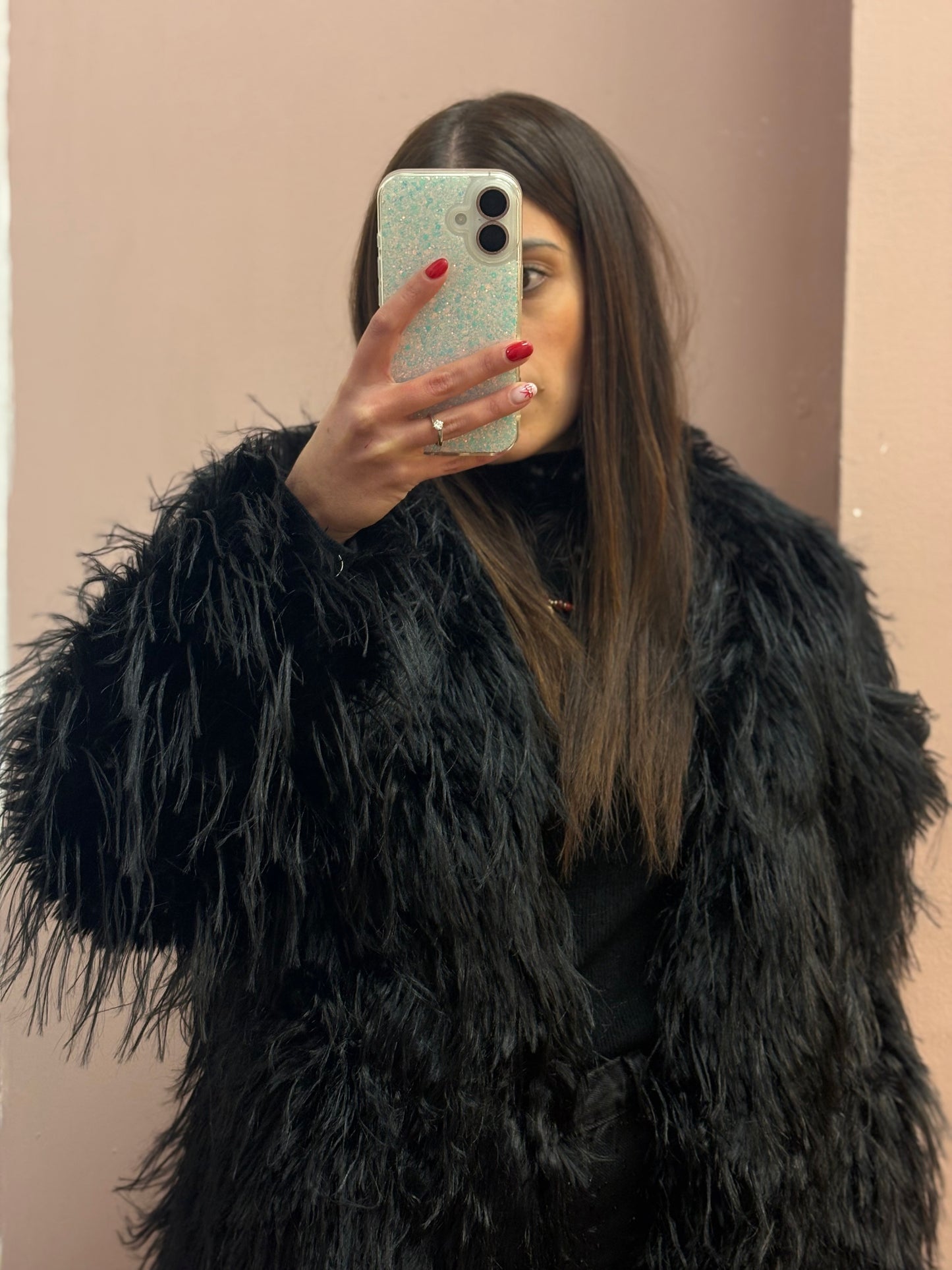 CAPPOTTO PELLICCIA NERO