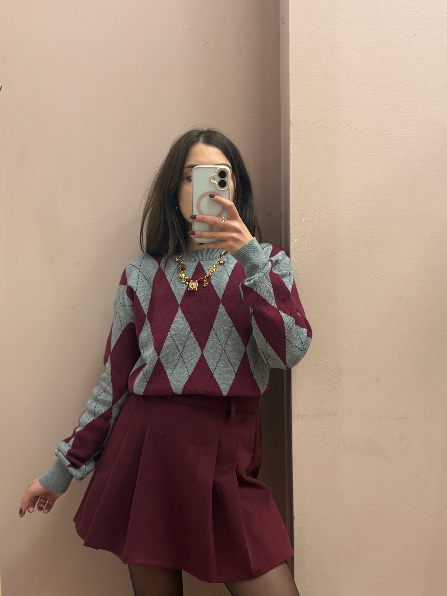 GONNA PANTALONCINO BURGUNDY