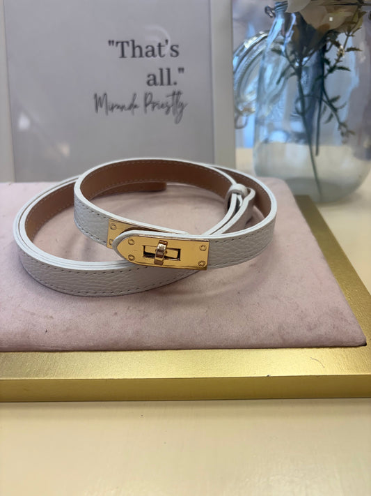 CINTA BIANCA IN PELLE ALMA