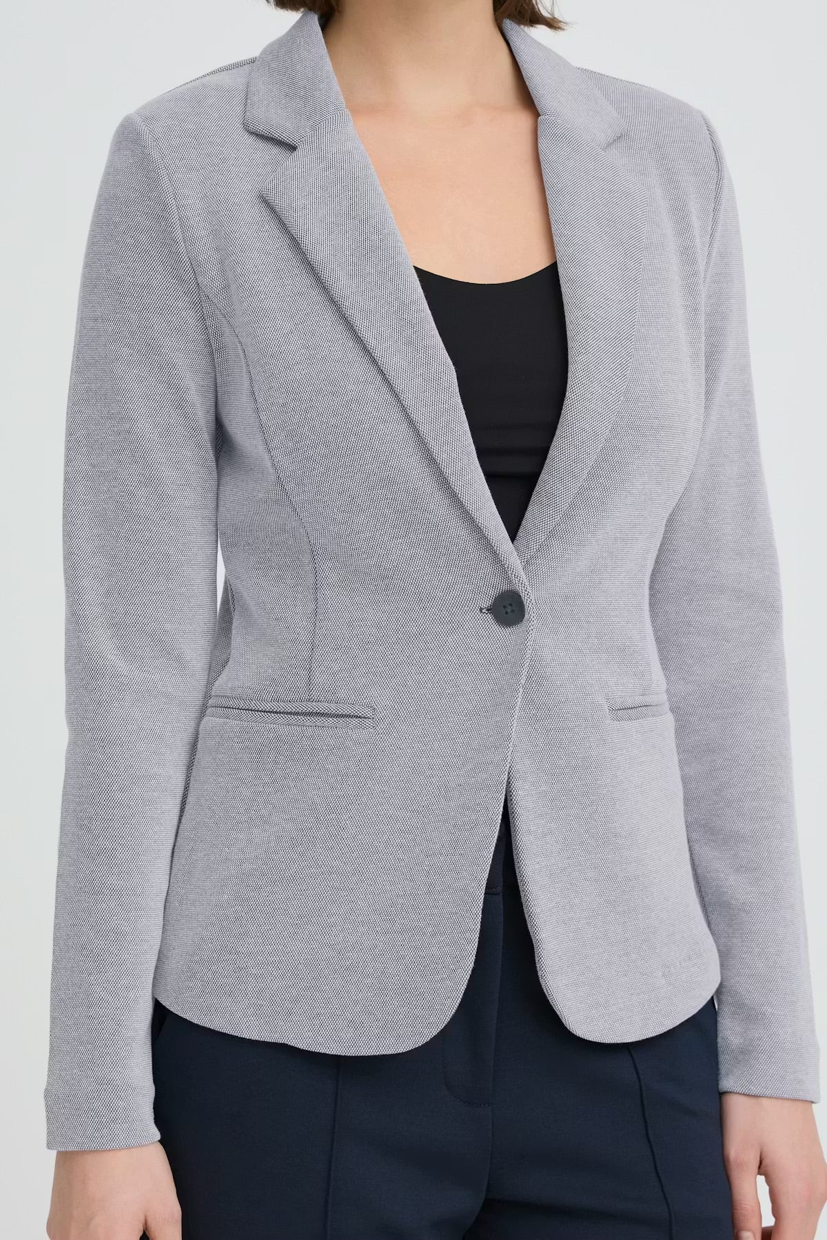 BLAZER PIQUÈ ICHI AZZURRO