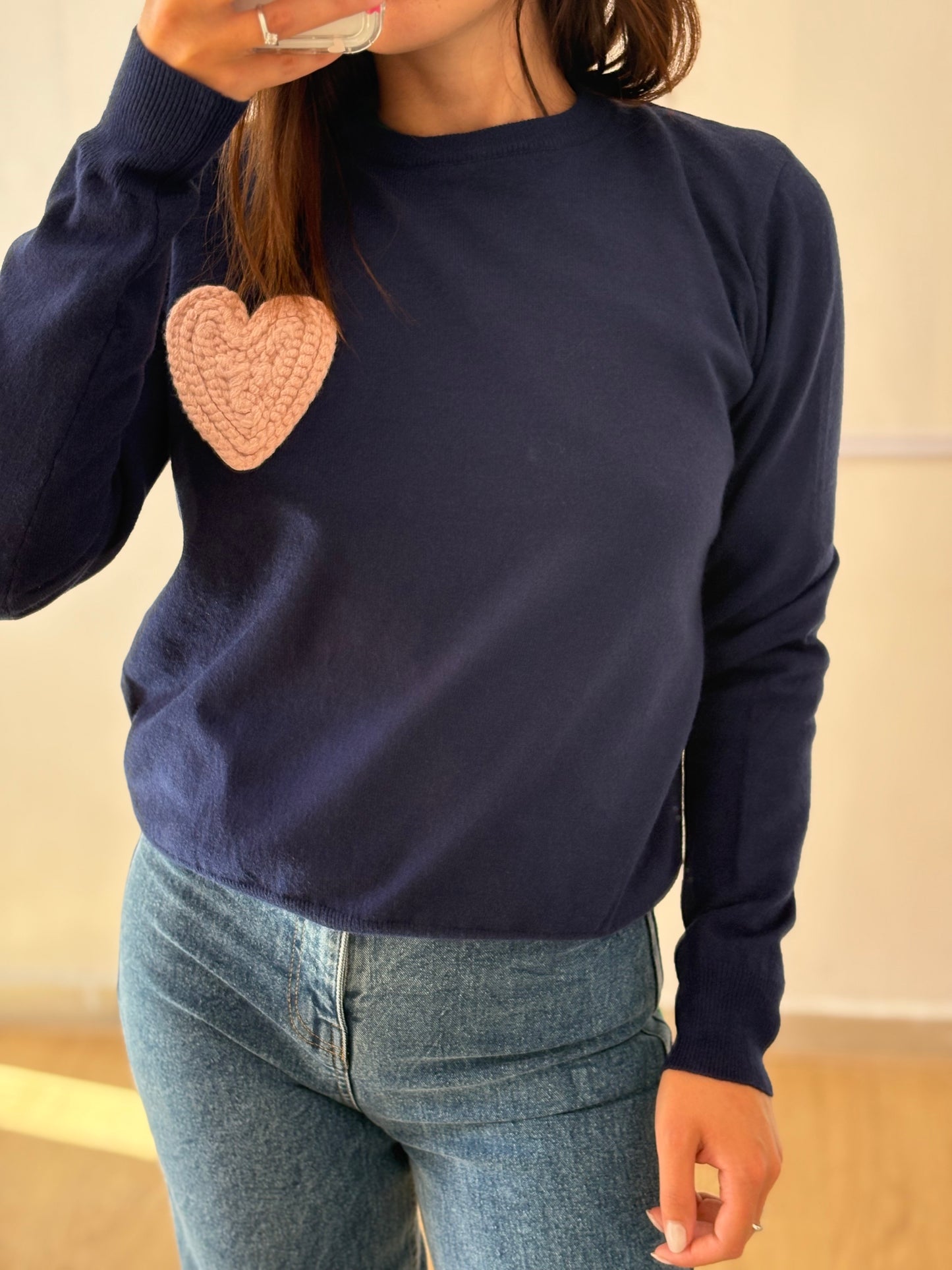 MAGLIONE CUORE BLU
