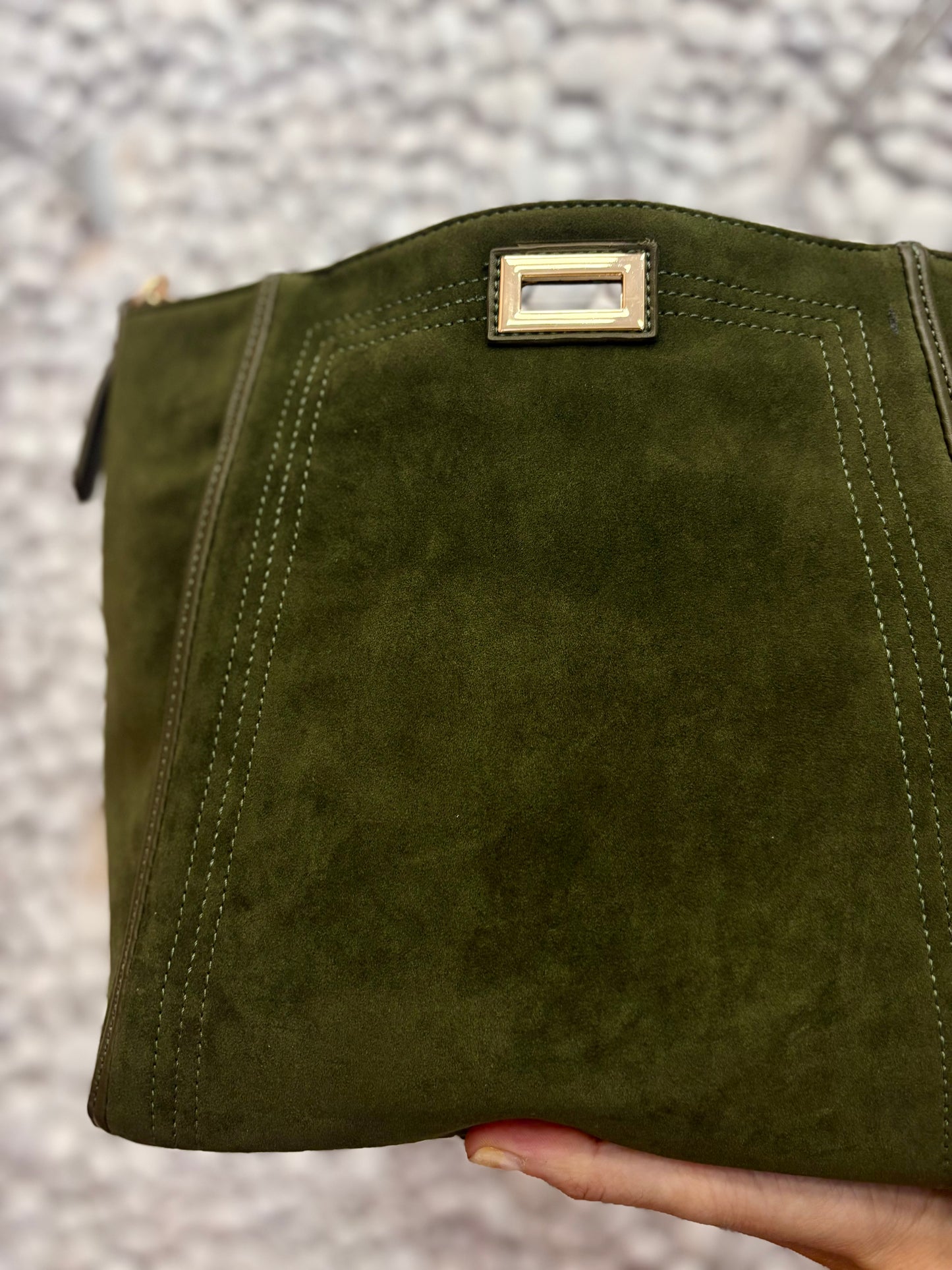 BORSA VERDE CAMOSCIO