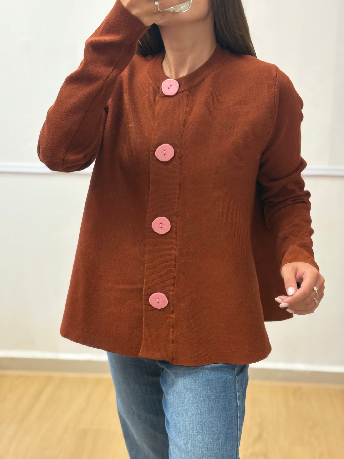 CARDIGAN MARRONE