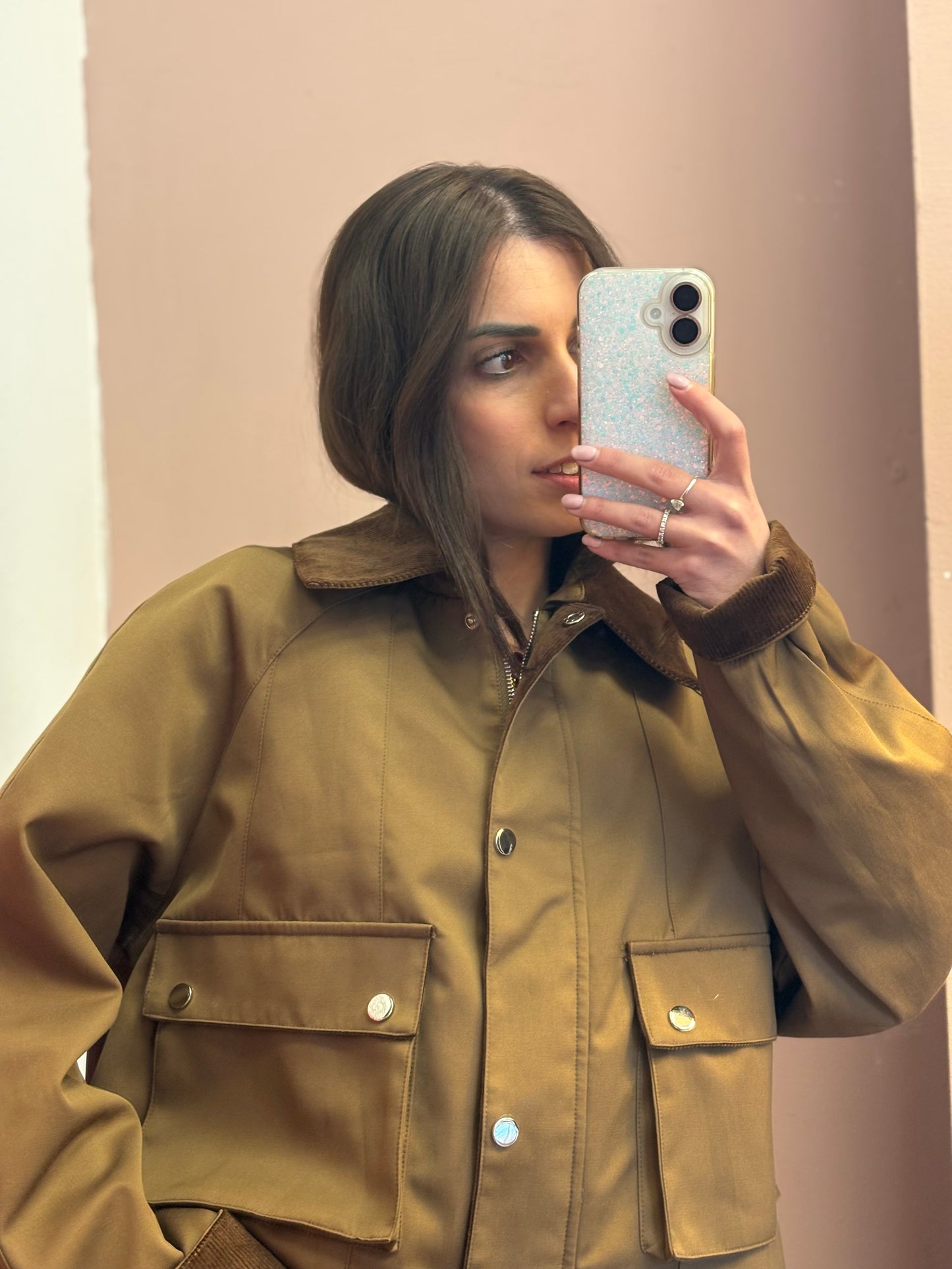 PARKA CORTO MARRONE