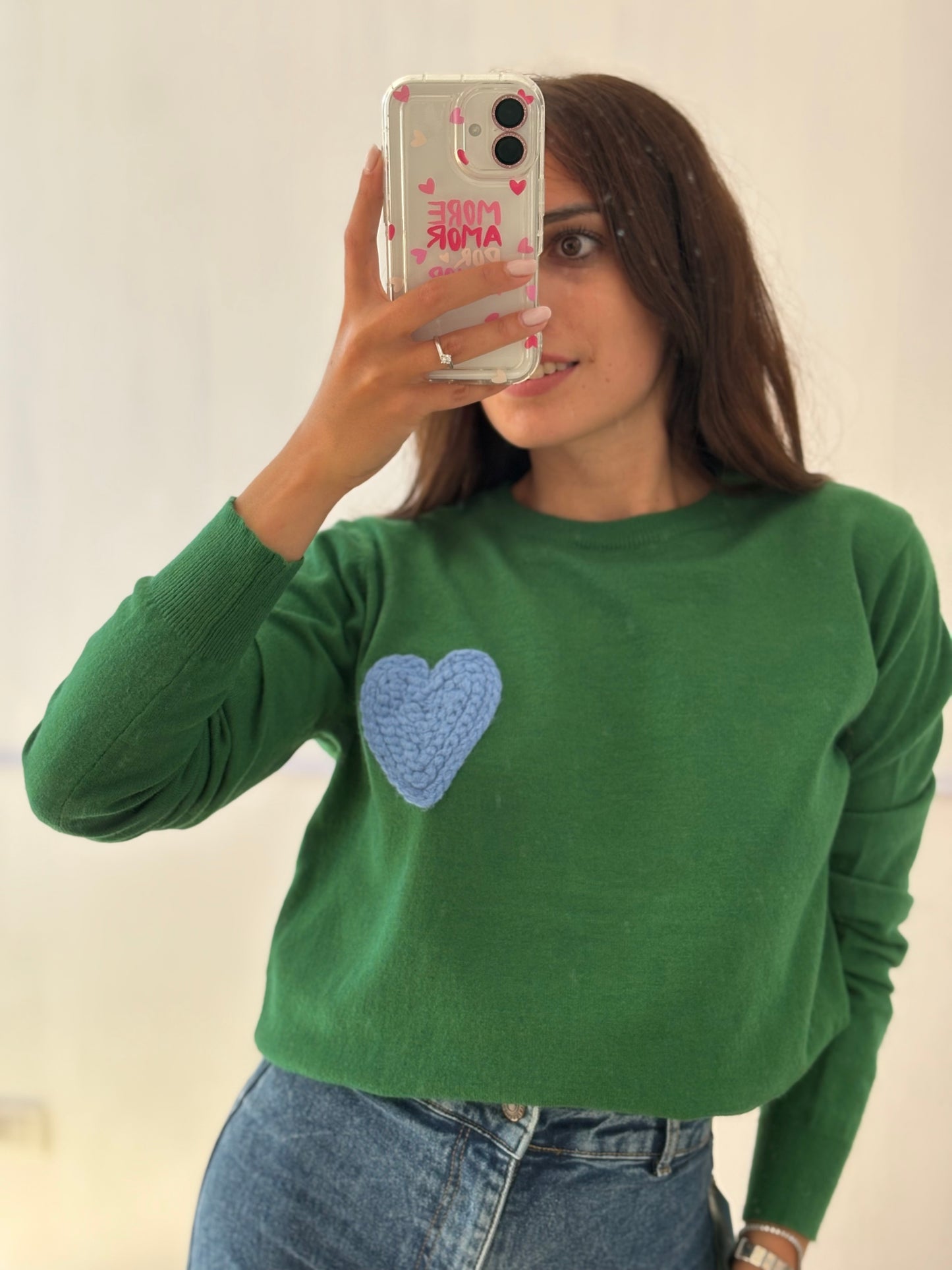 MAGLIONE CUORE VERDE