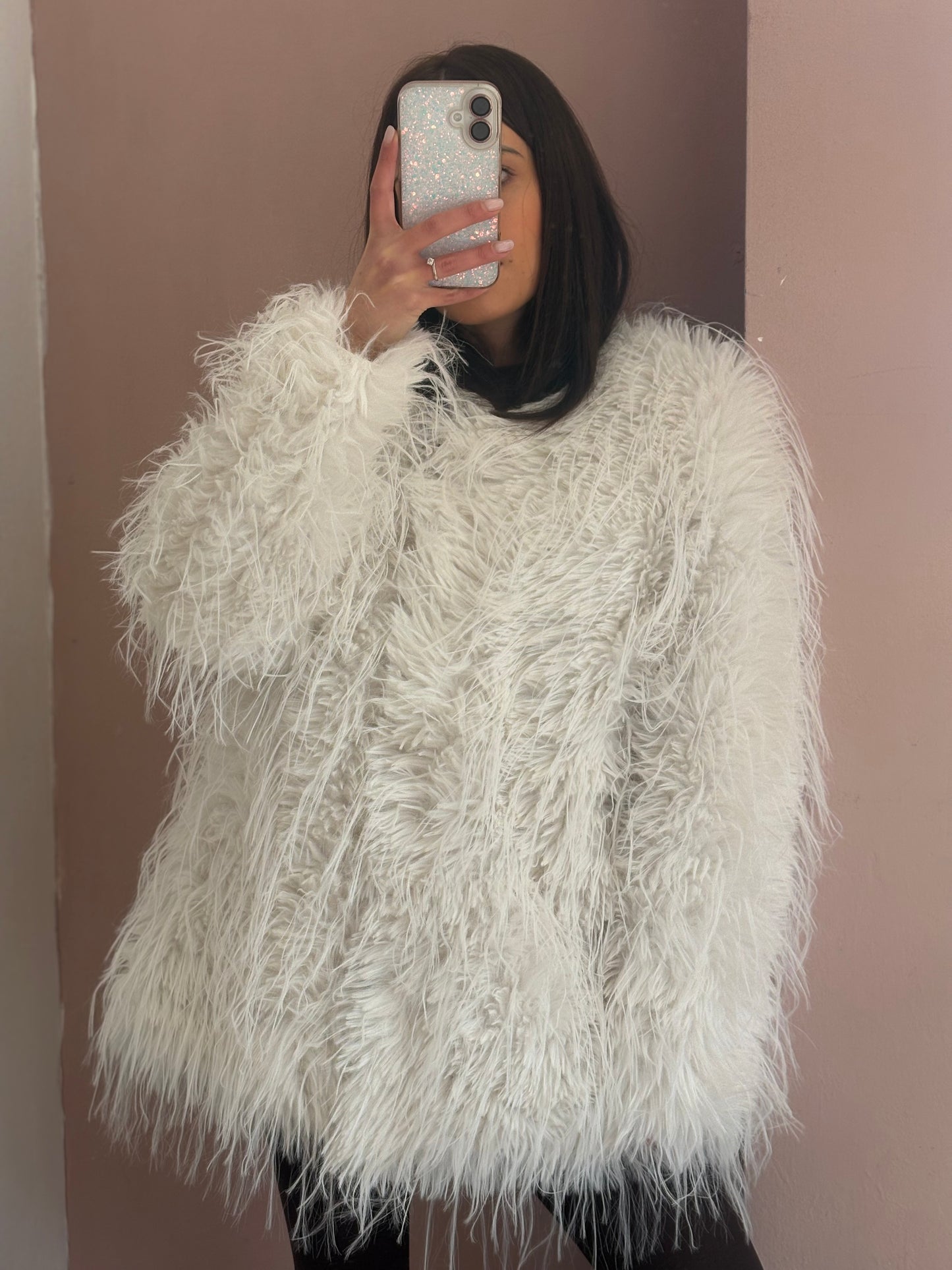 GIACCA PELLICCIA BIANCO LATTE