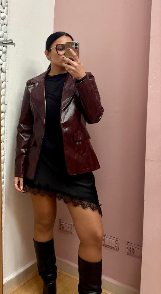BLAZER ECOPELLE BURGUNDY