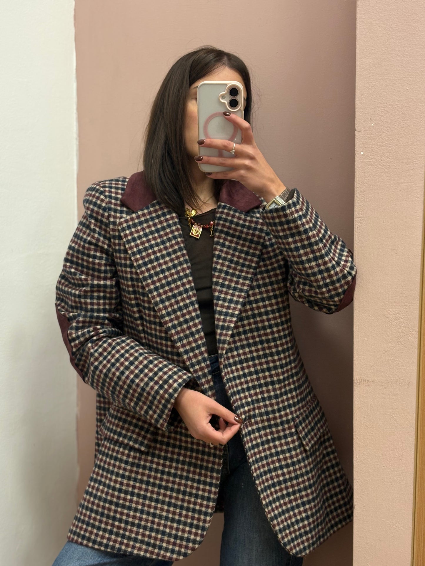 BLAZER SCACCO BURGUNDY