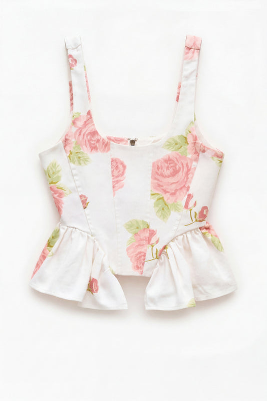 TOP ROSE IN DENIM LUMINA