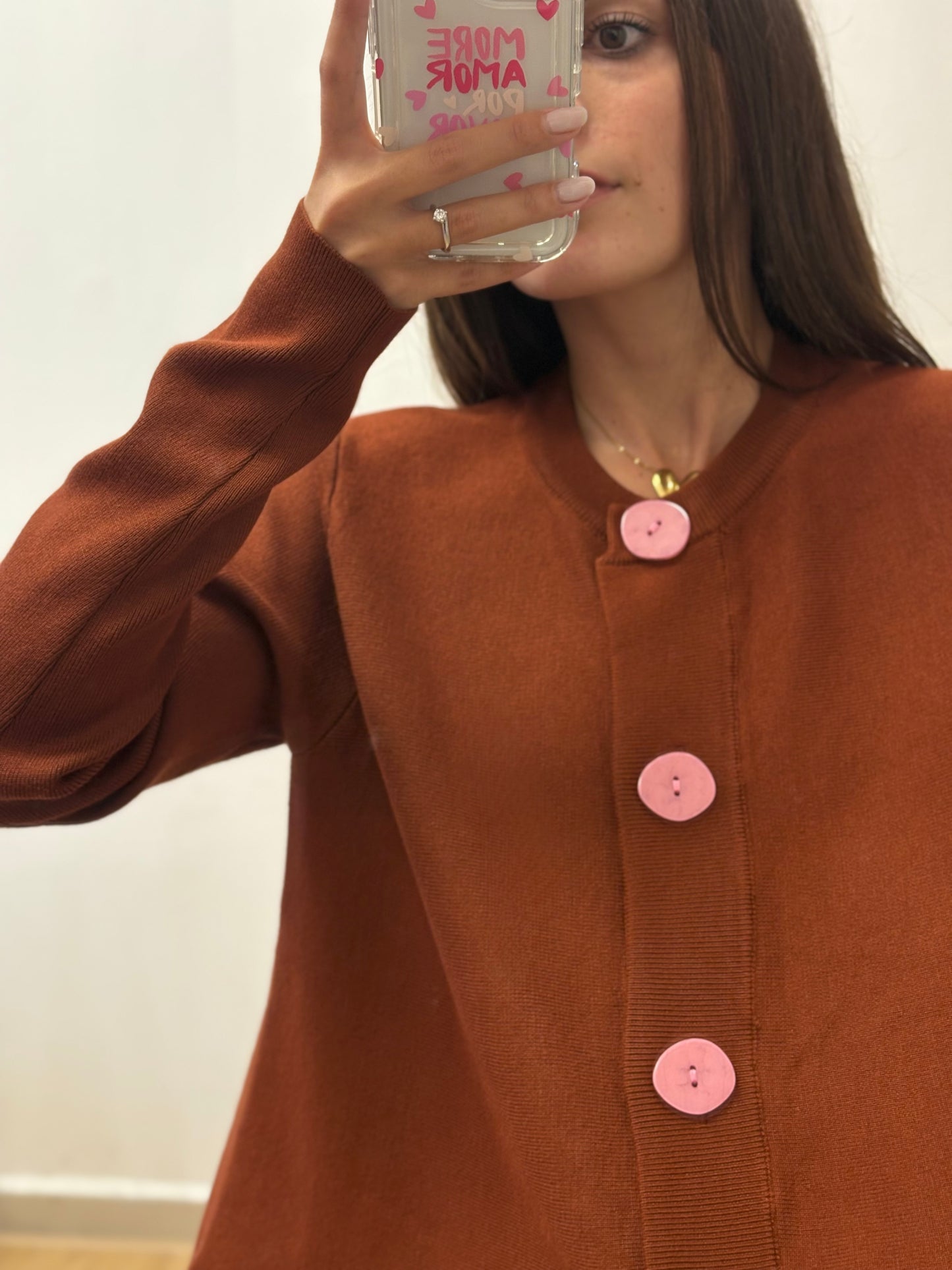 CARDIGAN MARRONE