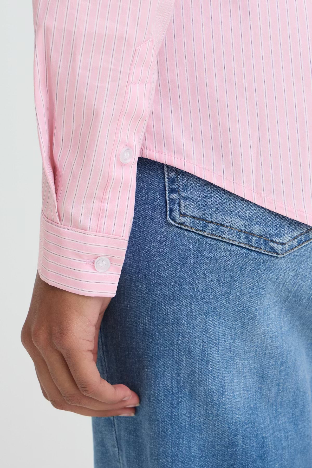 CAMICIA RIGHE ROSA ICHI