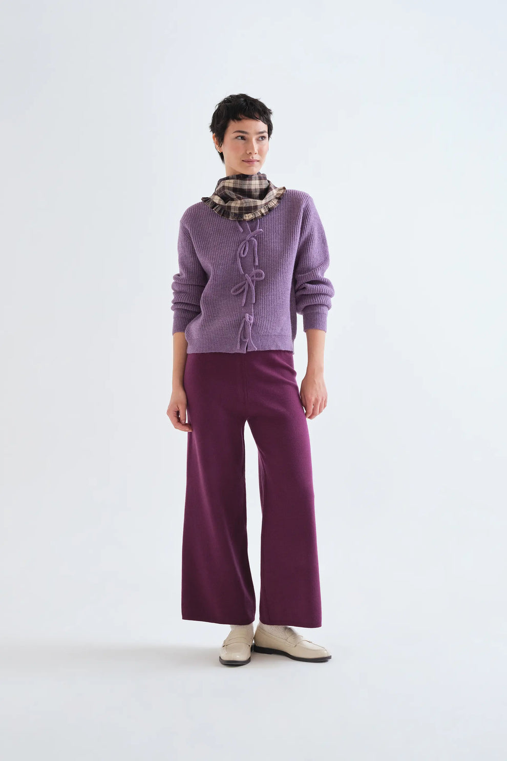 MAGLIONE FIOCCHI VIOLA