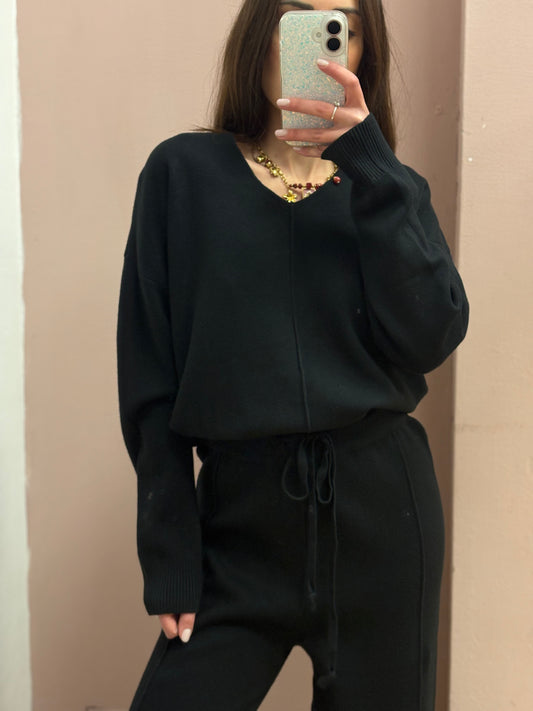 COORD SET IN MAGLIA NERO