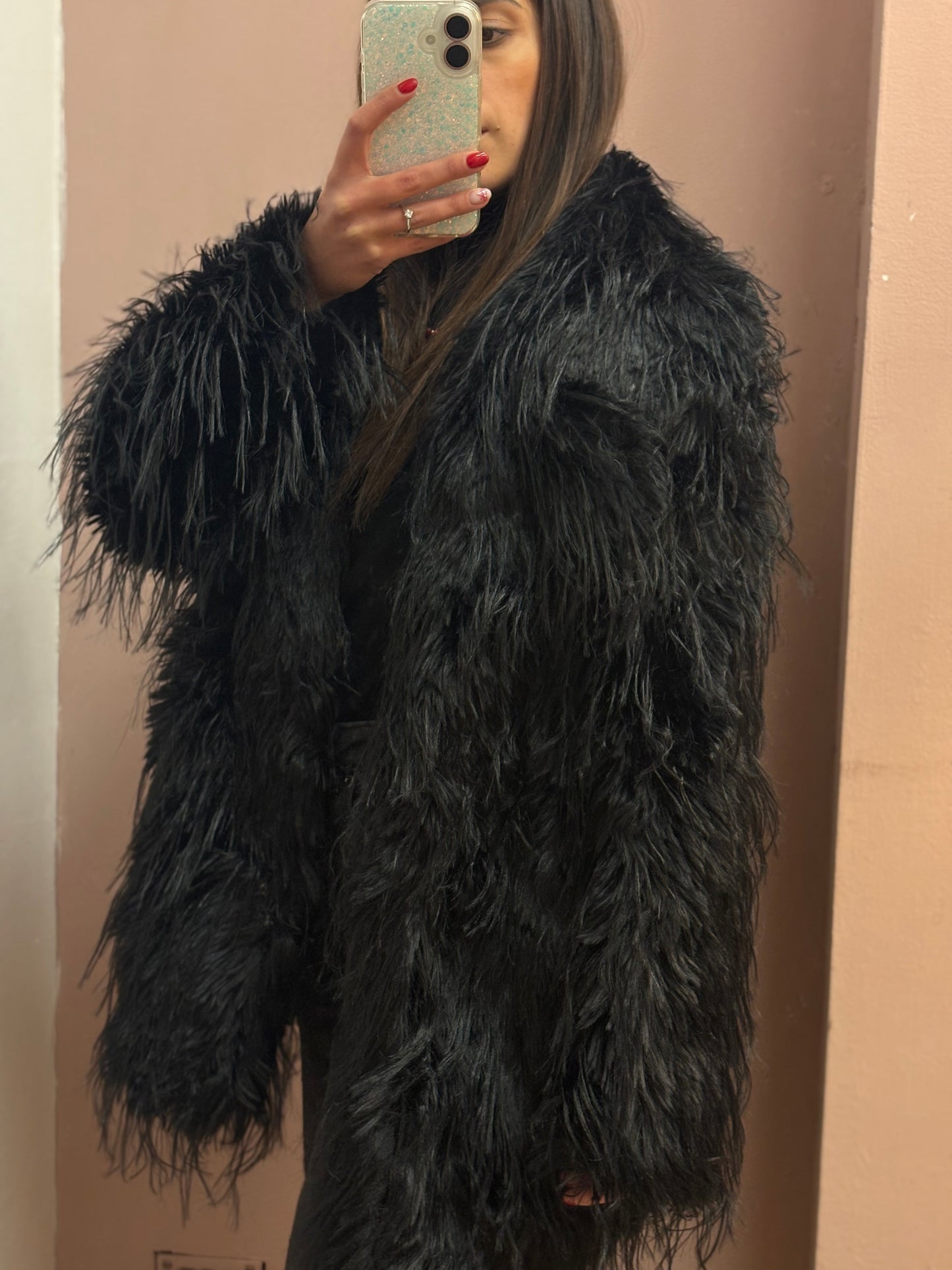 CAPPOTTO PELLICCIA NERO