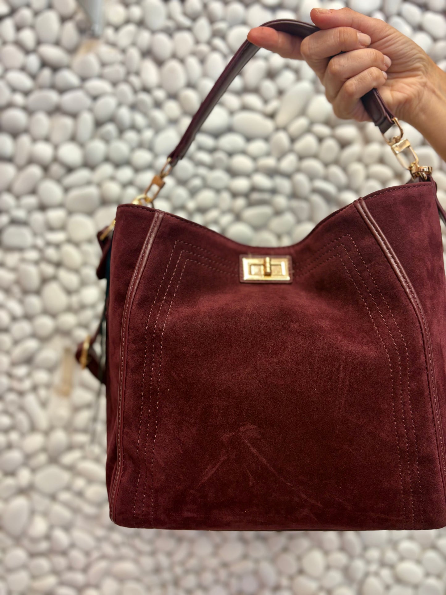 BORSA BURGUNDY CAMOSCIO