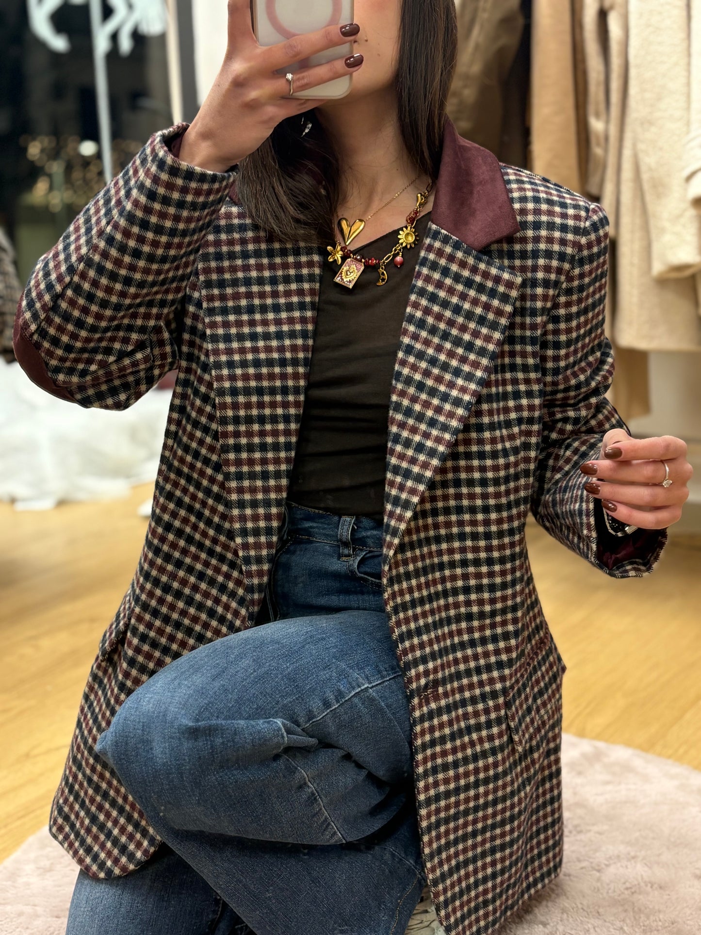 BLAZER SCACCO BURGUNDY