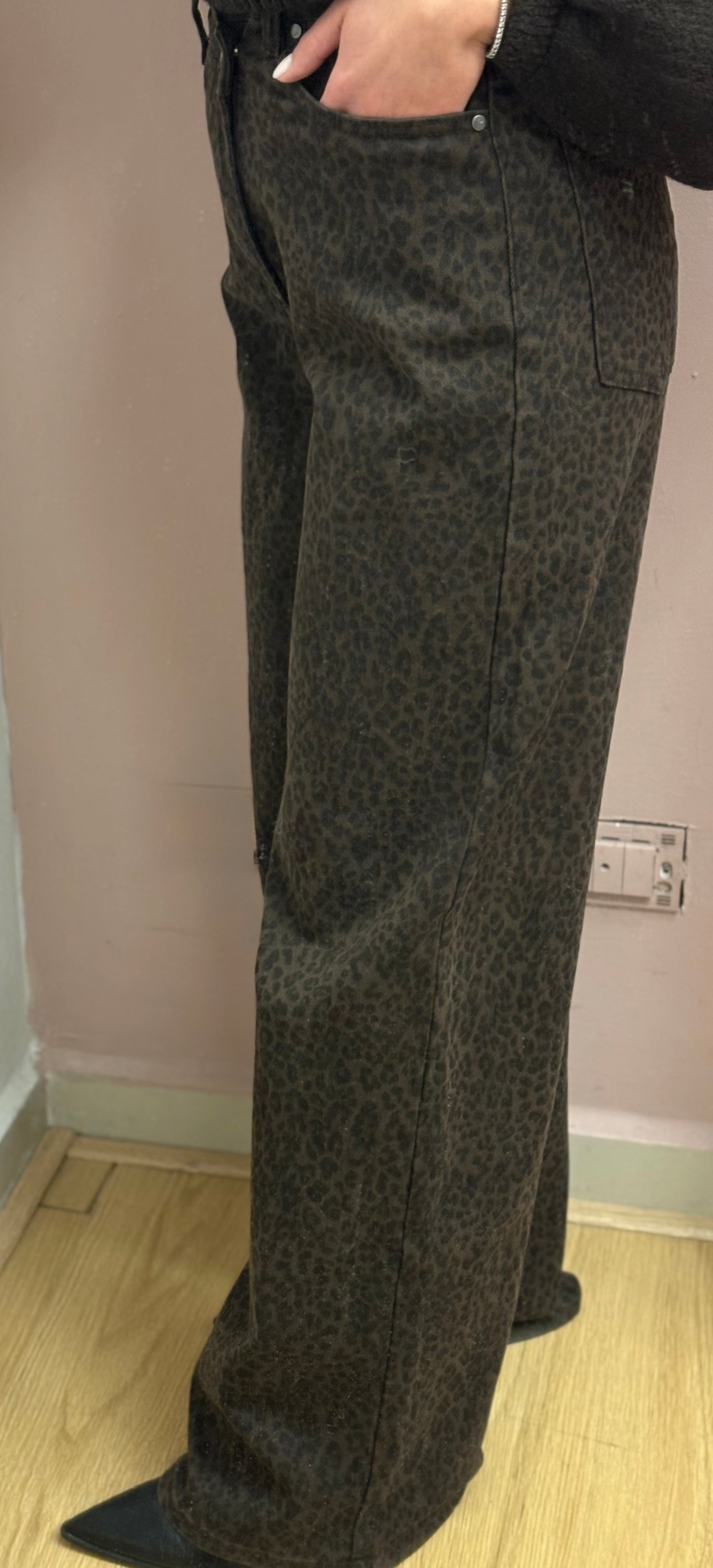 DENIM LEOPARDATO CIOCCOLATO